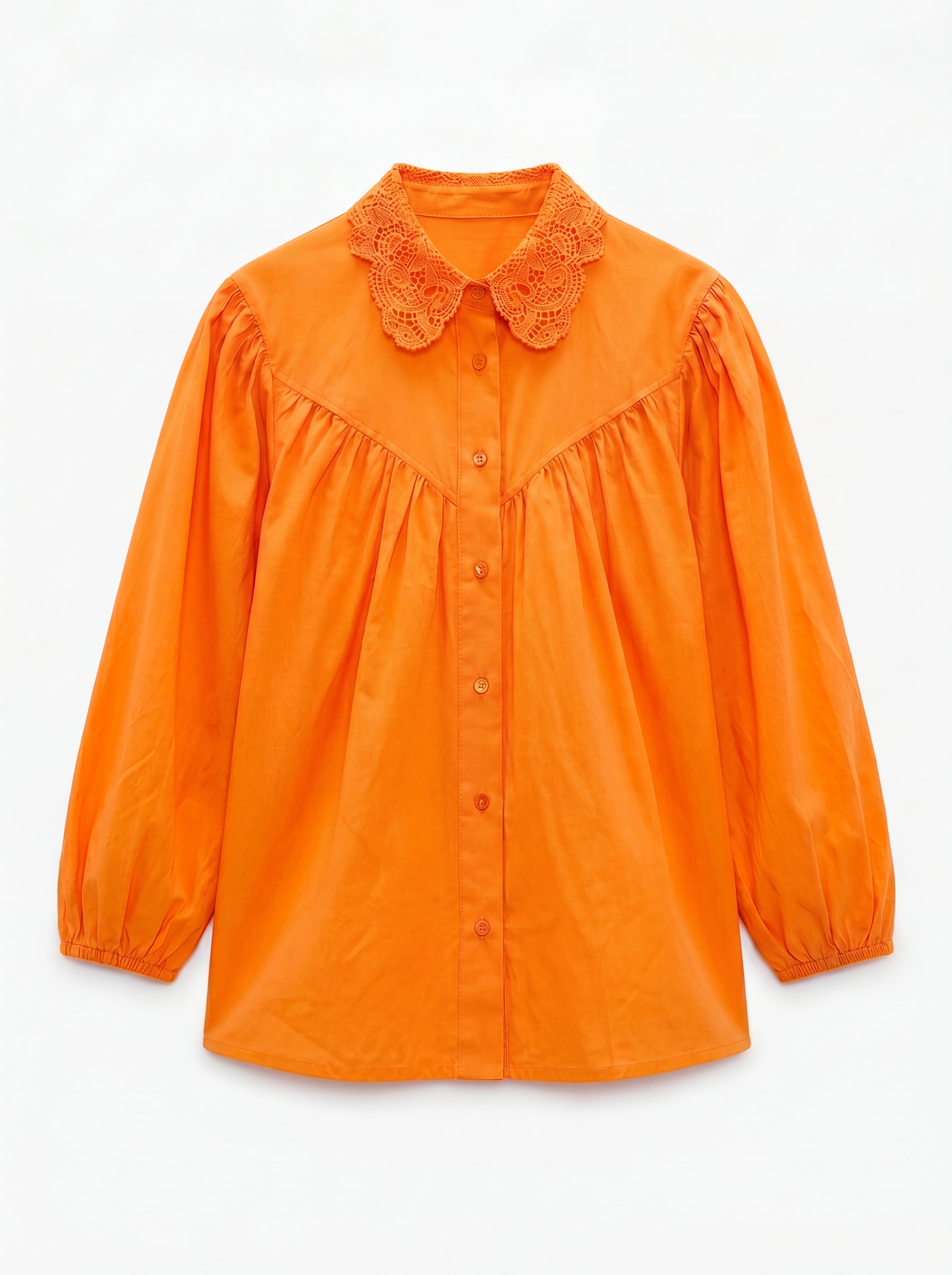 MARGARET DANTEL DETAYLI GOMLEK ORANGE