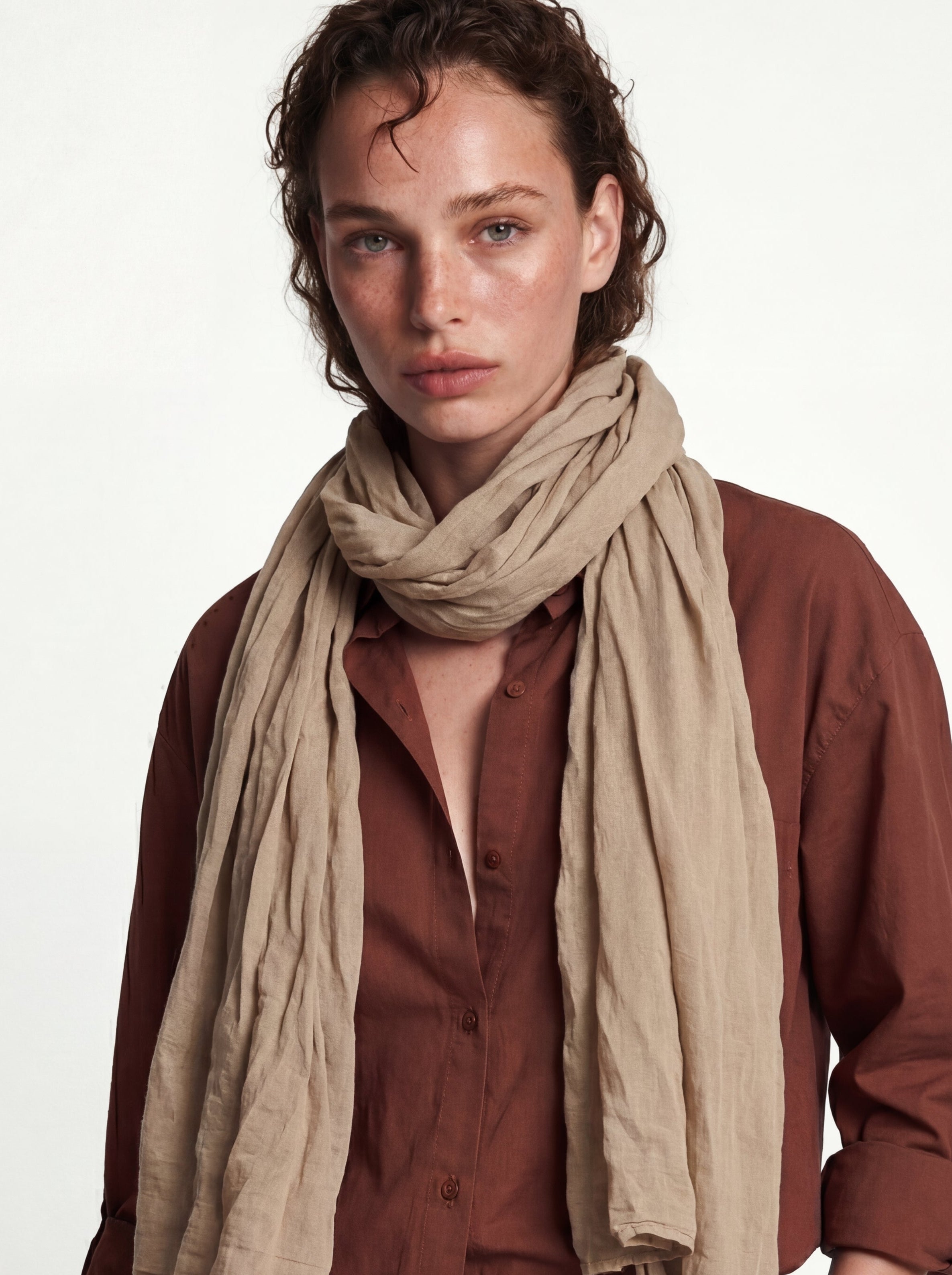 SAND BEIGE ORGANIK PAMUK HANDMADE SAL