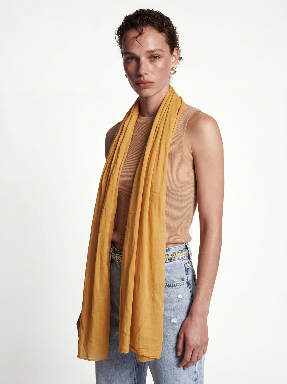 Yellow Dreams Organic Cotton Handmade Shawl