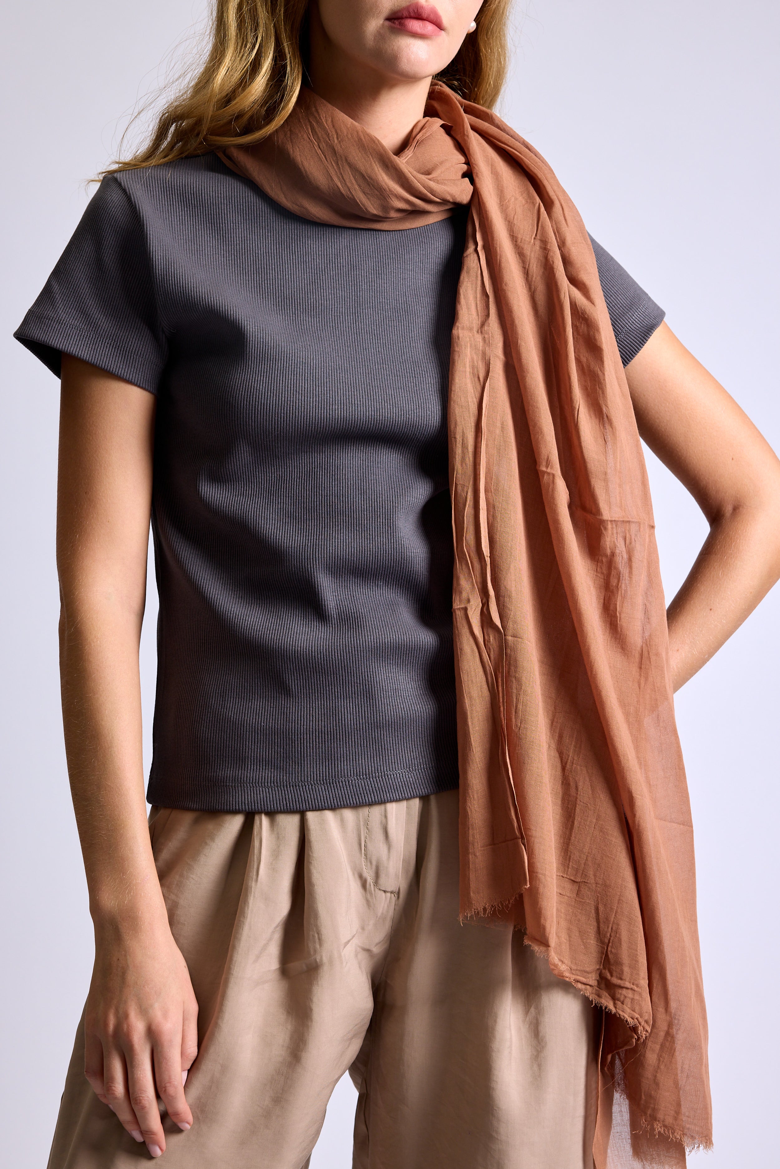 CARAMELA ORGANIC COTTON HANDMADE SHAWL