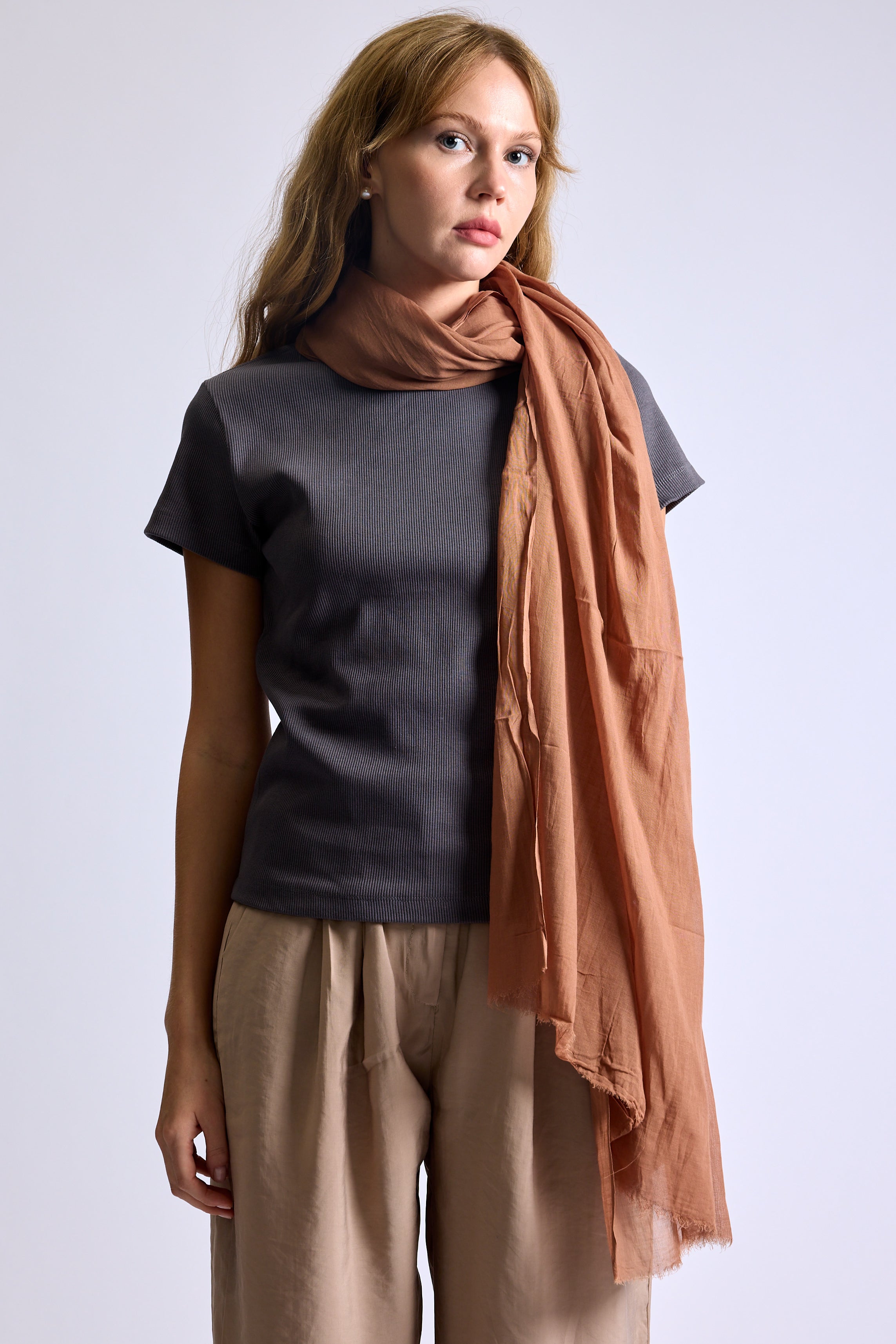 CARAMELA ORGANIC COTTON HANDMADE SHAWL