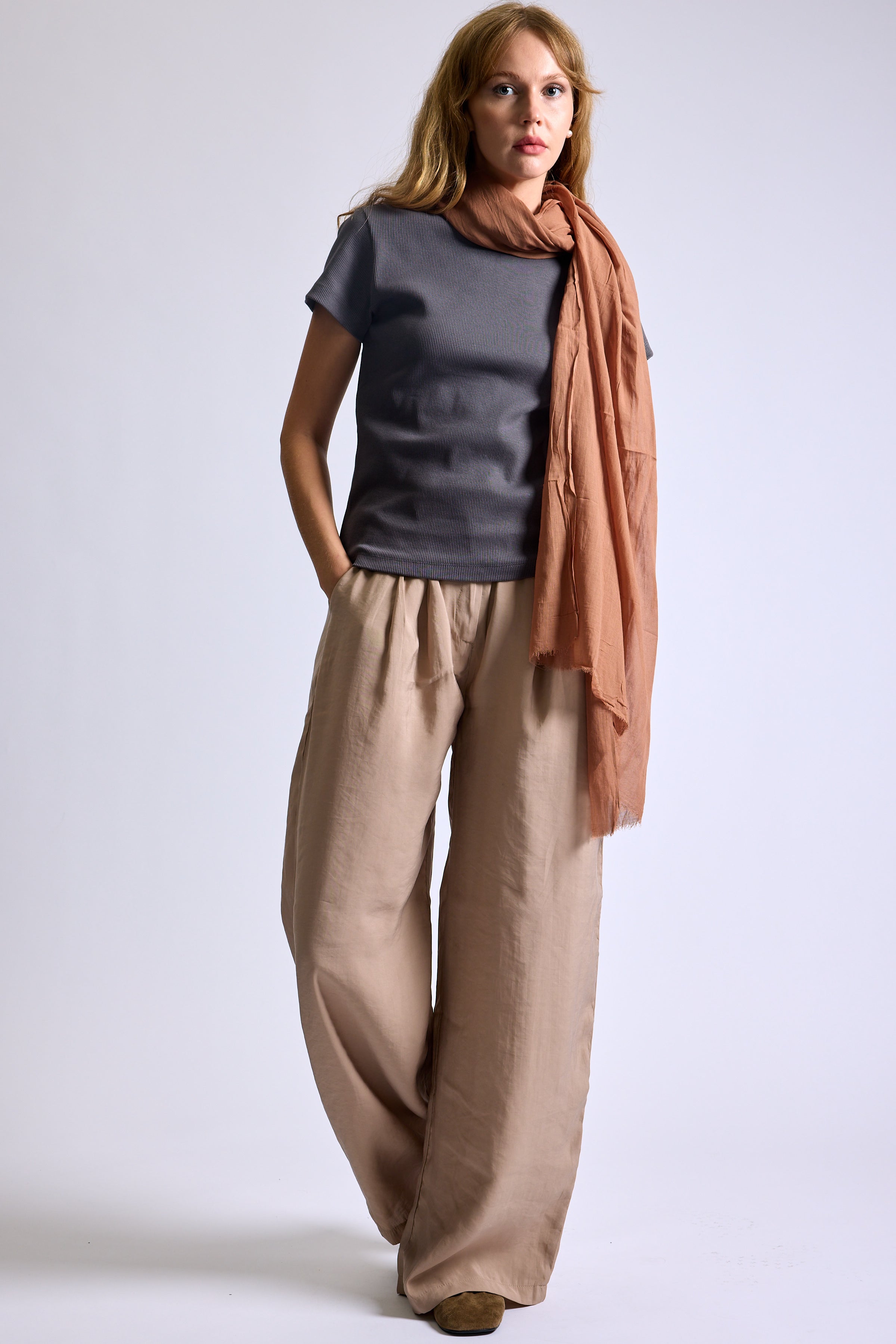 CARAMELA ORGANIC COTTON HANDMADE SHAWL