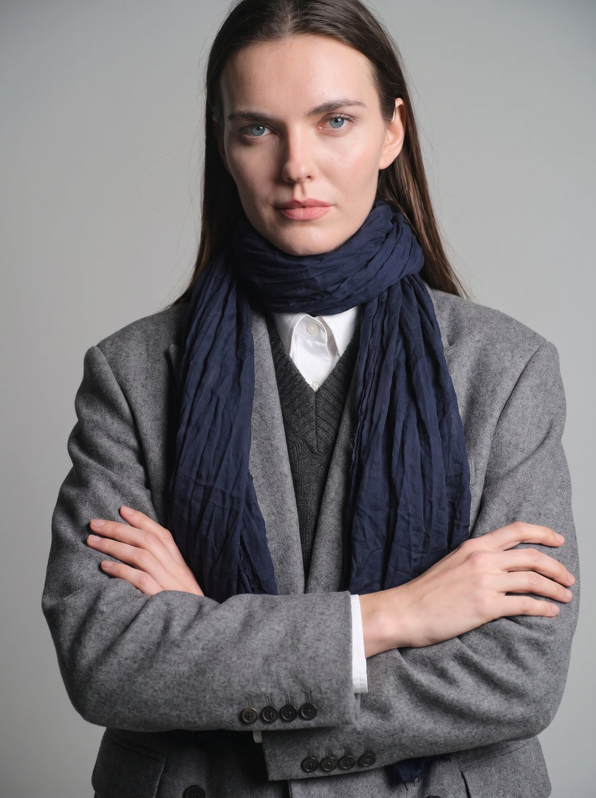 MIDNIGHT BLUE ORGANIK PAMUK EL BOYAMA SAL