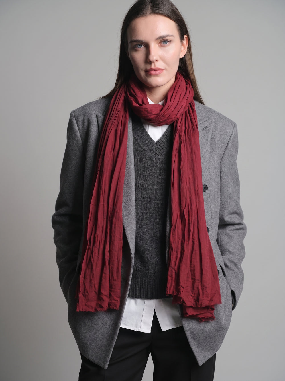 BRITISH RED ORGANIK PAMUK HANDMADE SAL