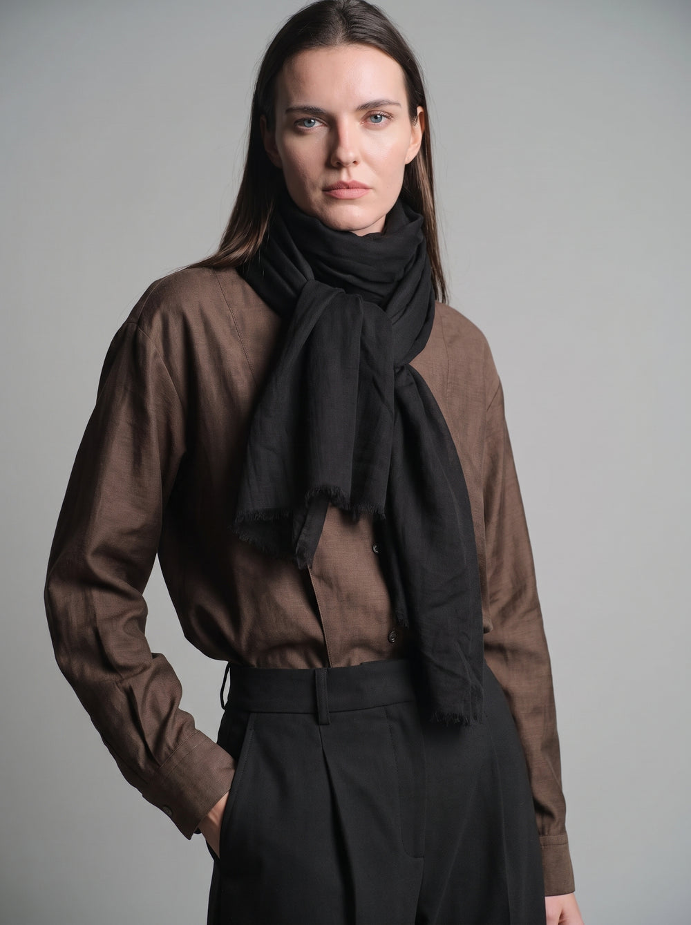Black Moon Organik Pamuk Handmade Sal