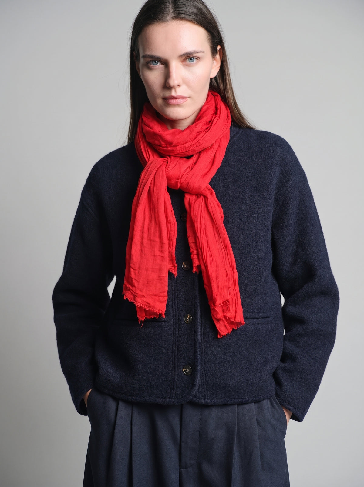 CHRISTMAS RED ORGANIK PAMUK HANDMADE SAL