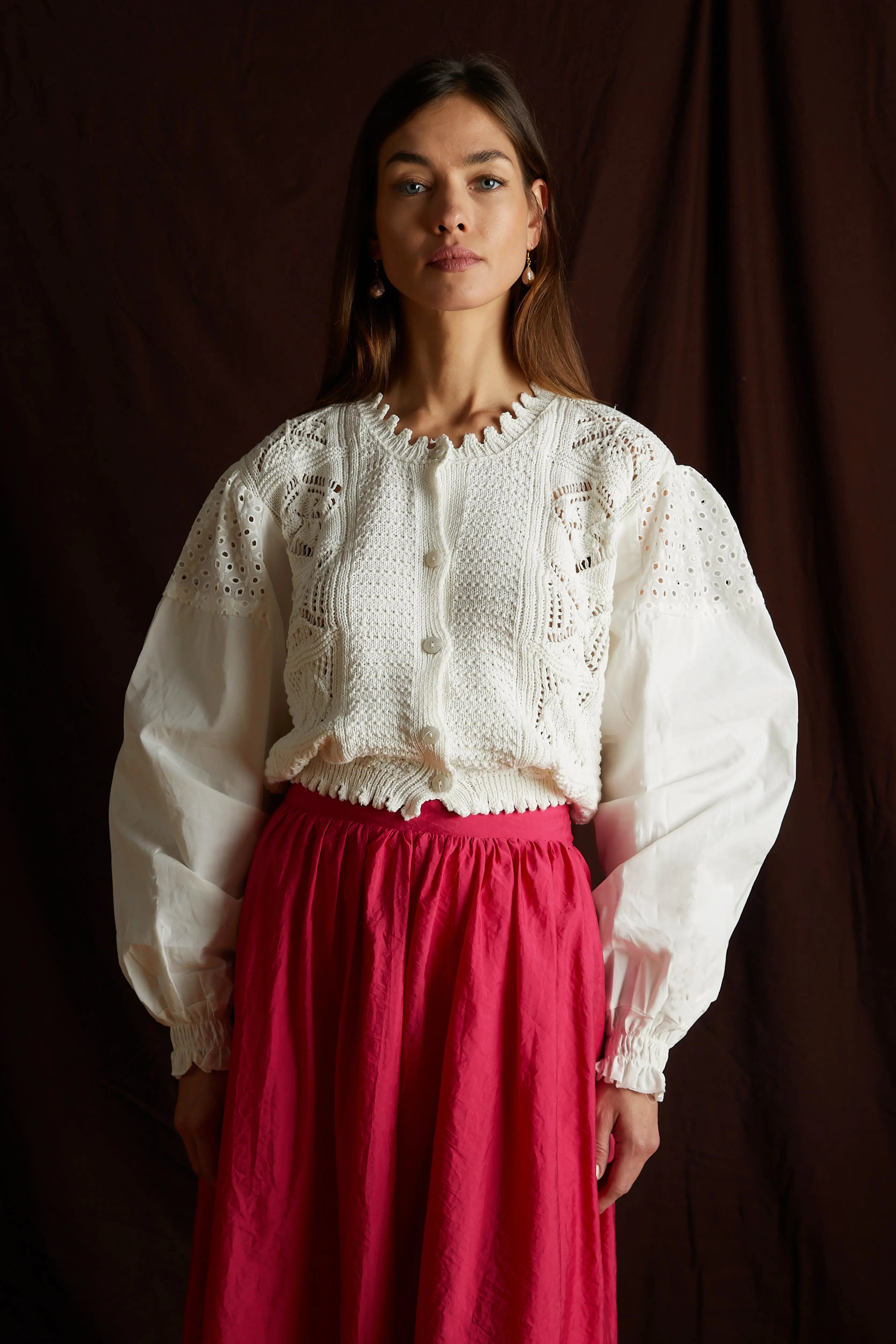 Floral Nakışlı Triko Hırka HARMONIOUS