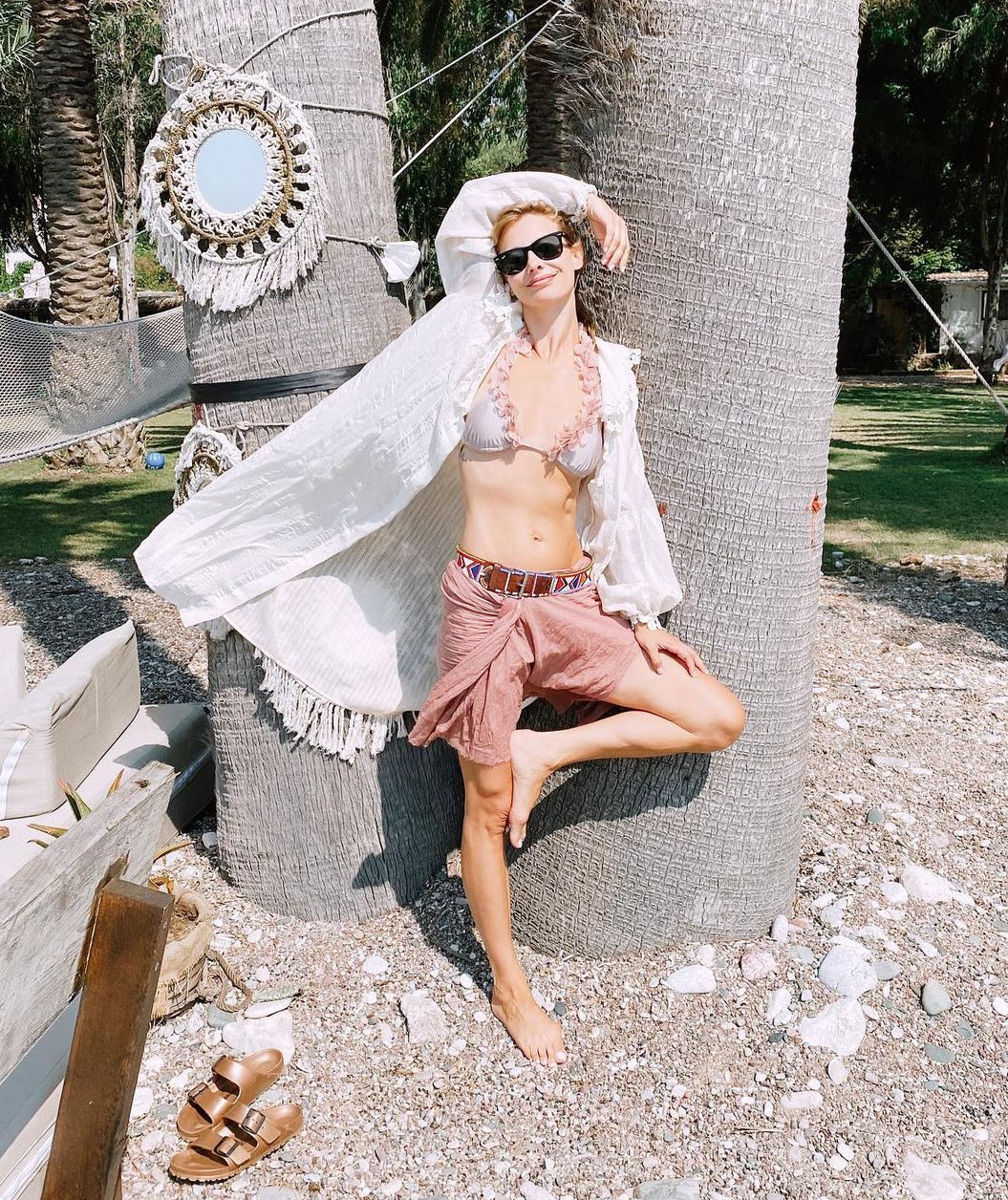 Pink Rose Organik Pamuk El Boyama Şal