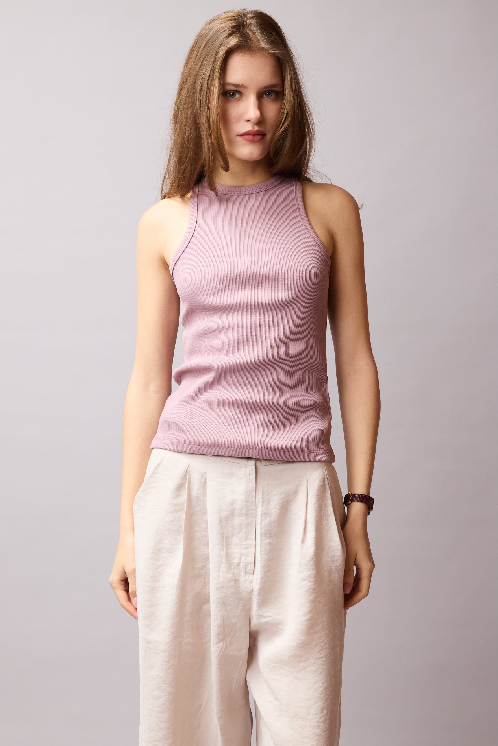 HALTER YAKA CROP TOP LAVANDER