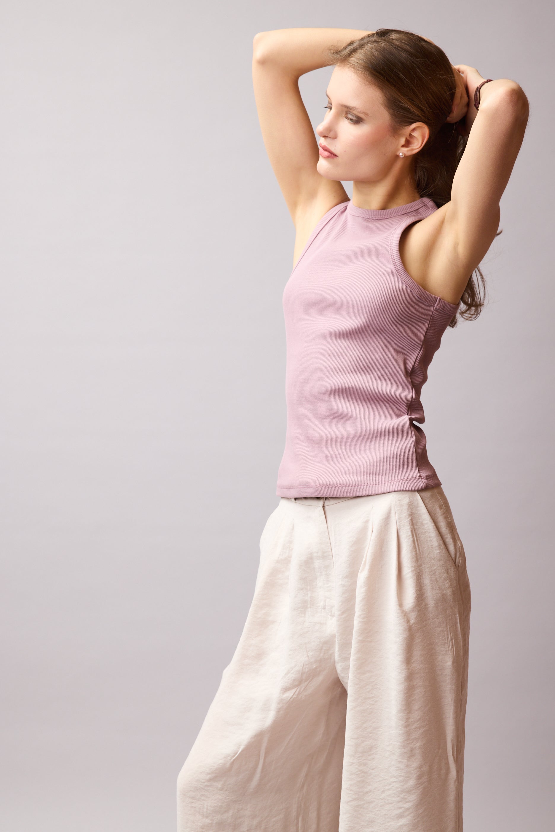 HALTER YAKA CROP TOP LAVANDER