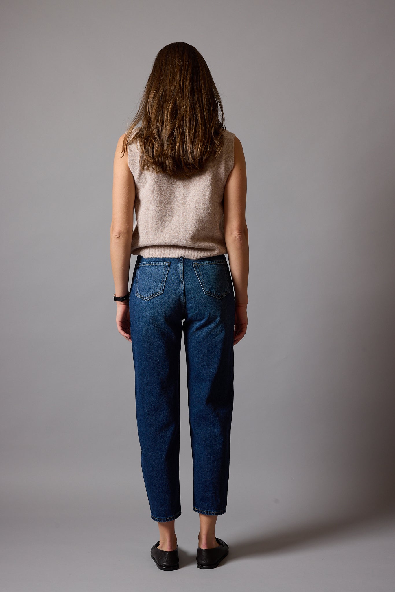 STRAIGHT FIT HIGH WAIST MOM JEAN BLUE