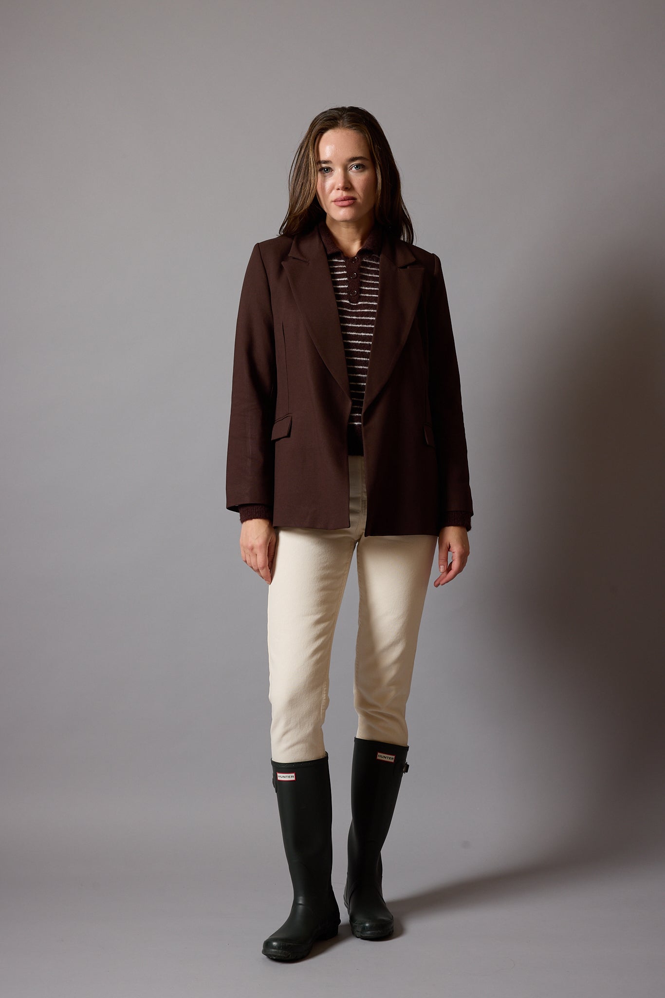 KLASİK KESIM BLAZER CEKET ACI KAHVE