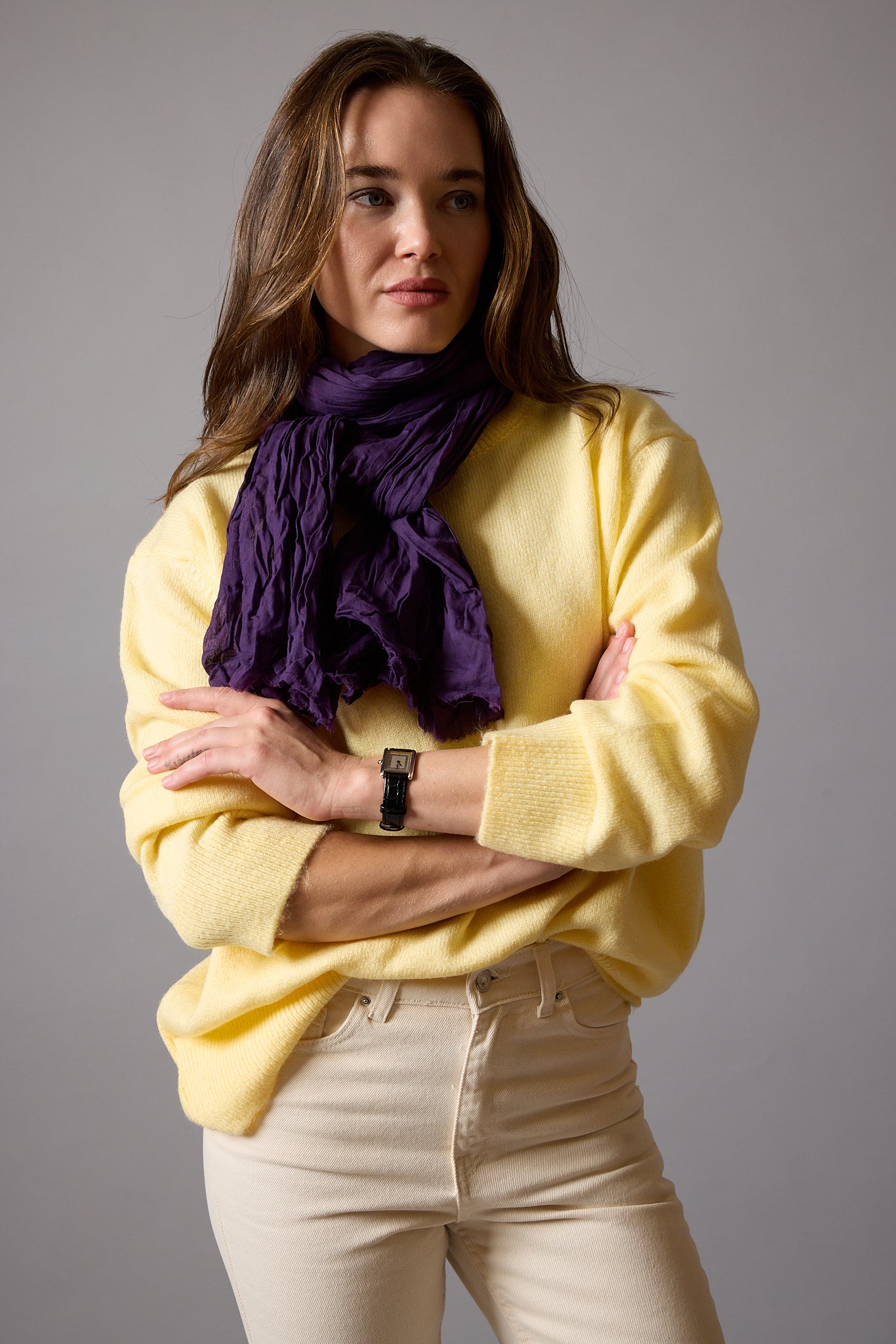 VIOLETTE ORGANIK PAMUK HANDMADE SAL