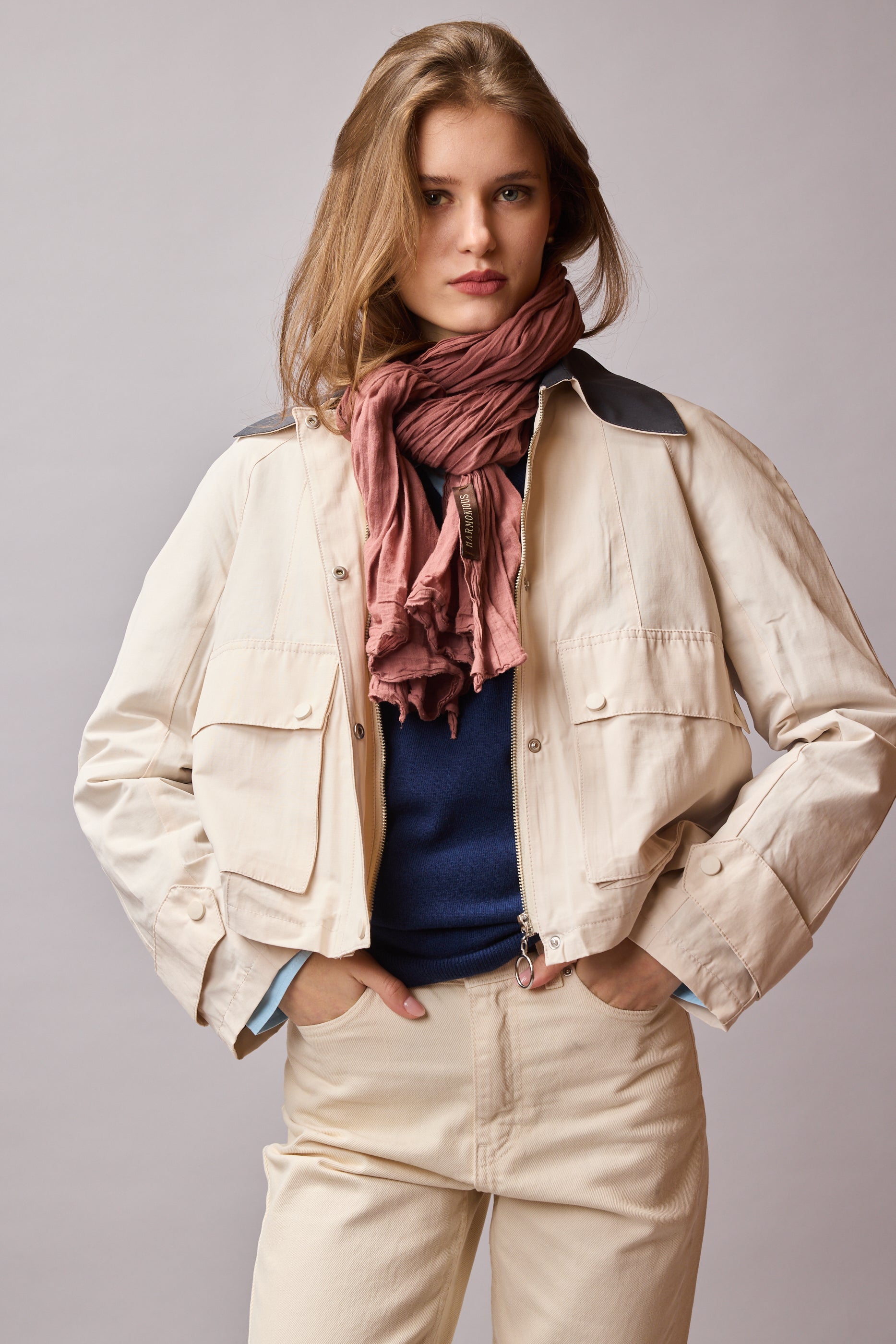 KAPAKLI CEPLI FERMUARLI CEKET TAS RENGI