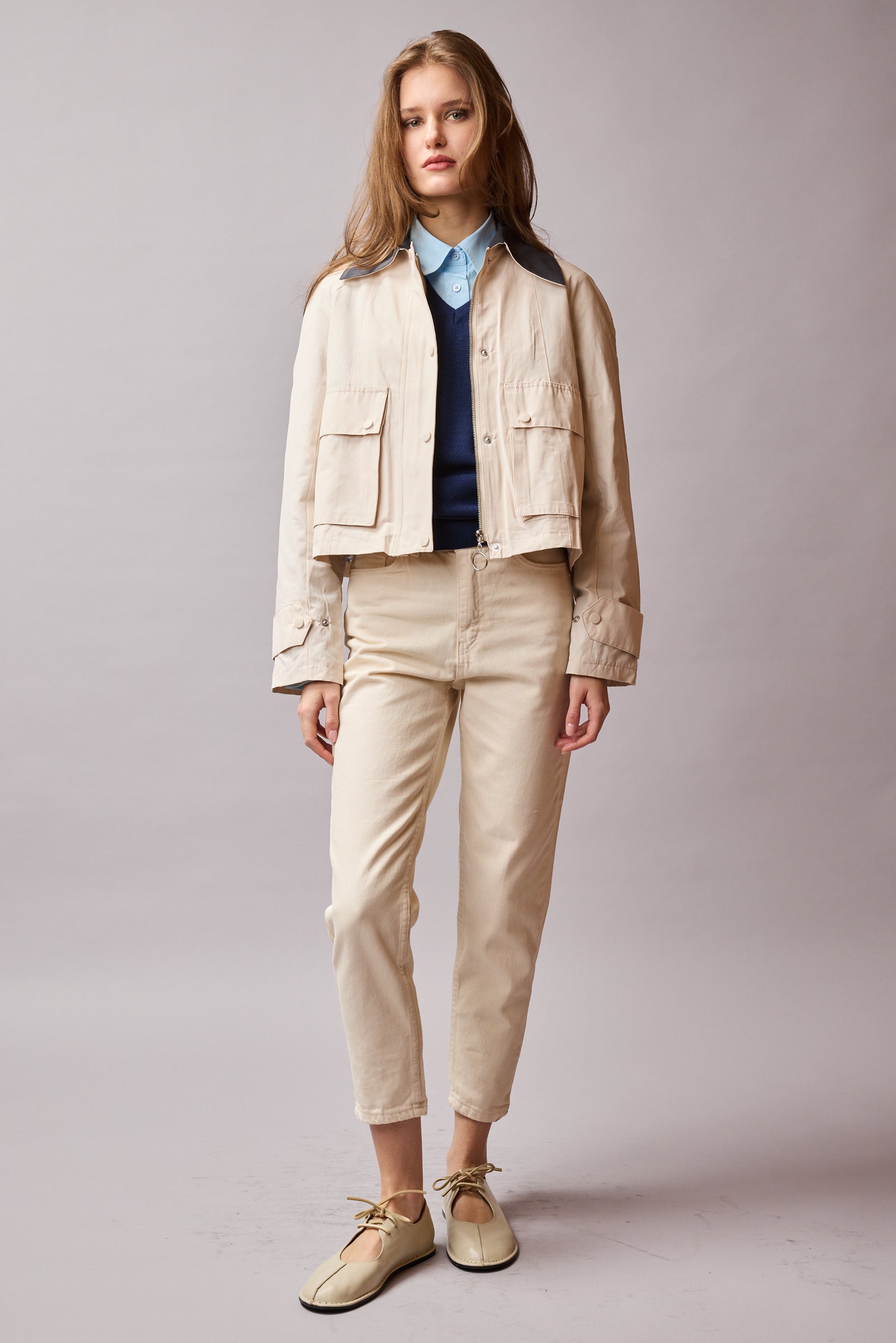 KAPAKLI CEPLI FERMUARLI CEKET TAS RENGI