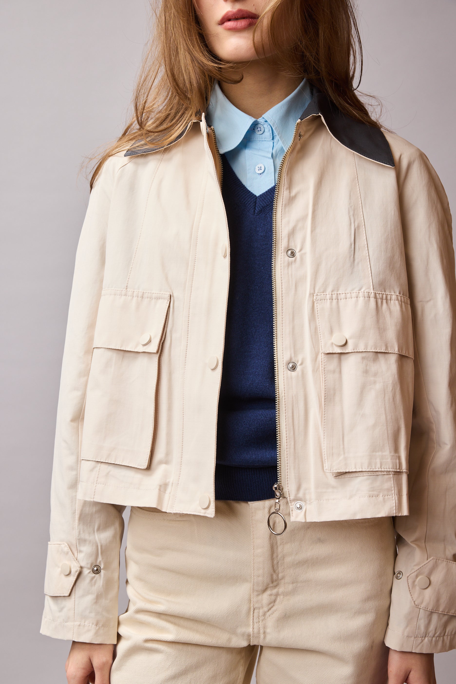 KAPAKLI CEPLI FERMUARLI CEKET TAS RENGI