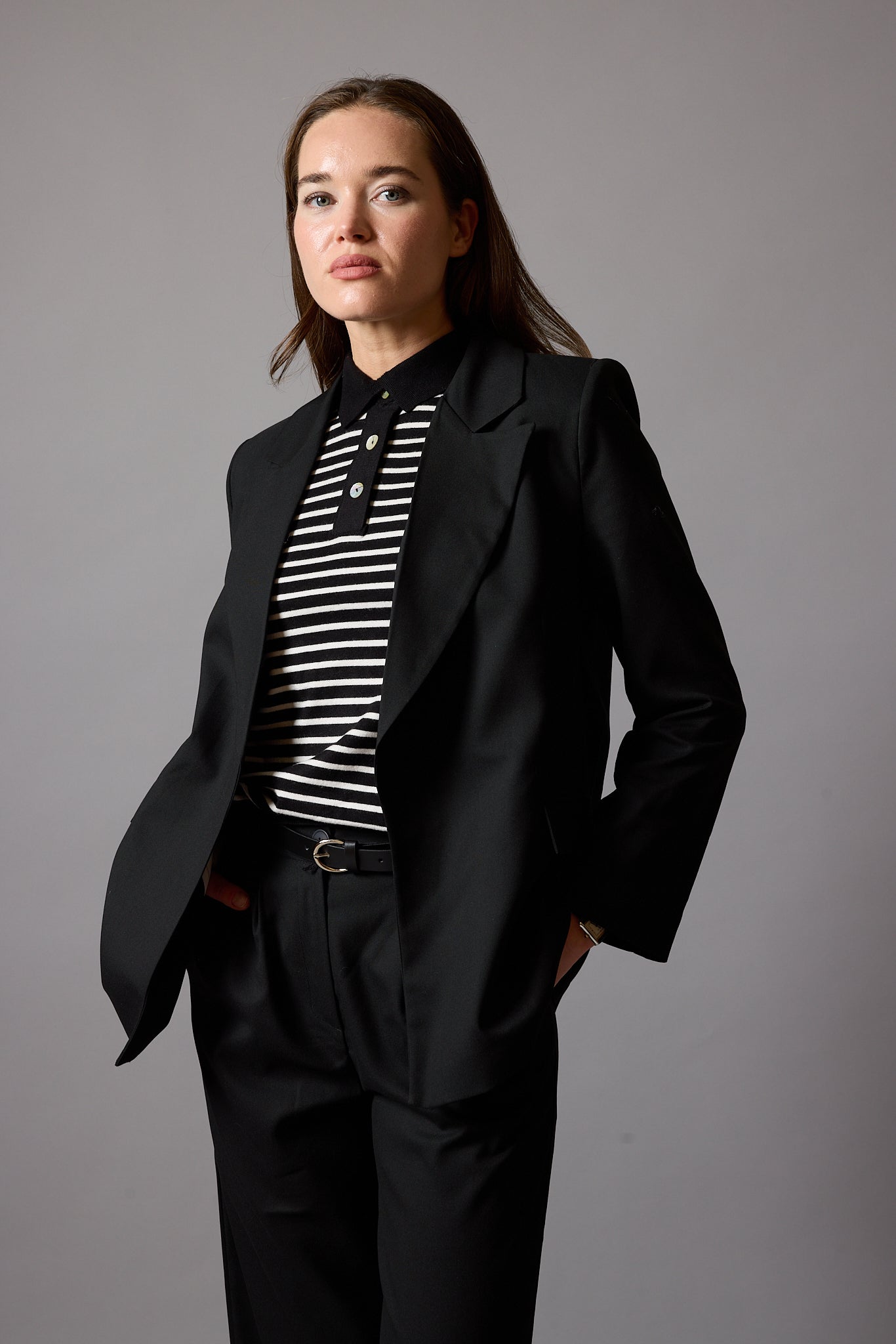 OVERSIZE REGULAR CUT POCKET BLAZER BEIGE