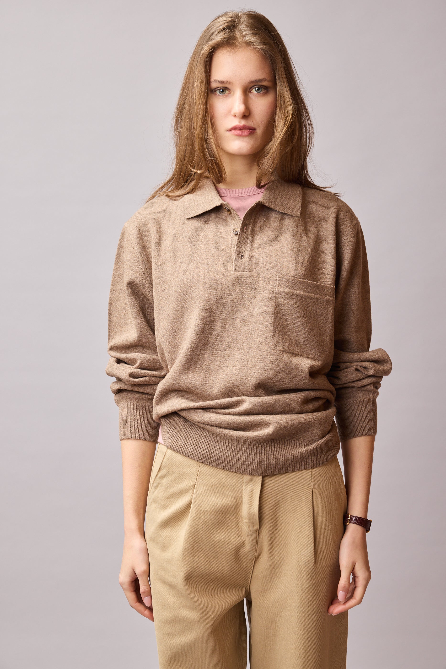 YUN POLO YAKA UNISEX KAZAK VIZON