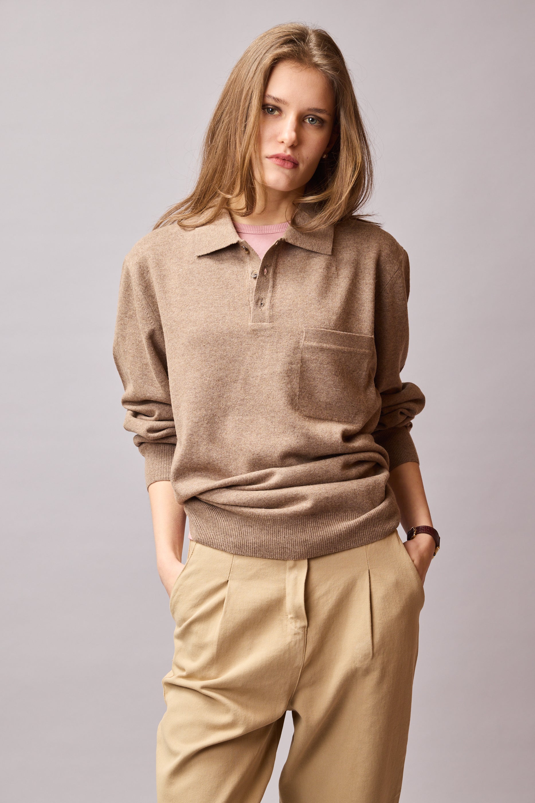 YUN POLO YAKA UNISEX KAZAK VIZON