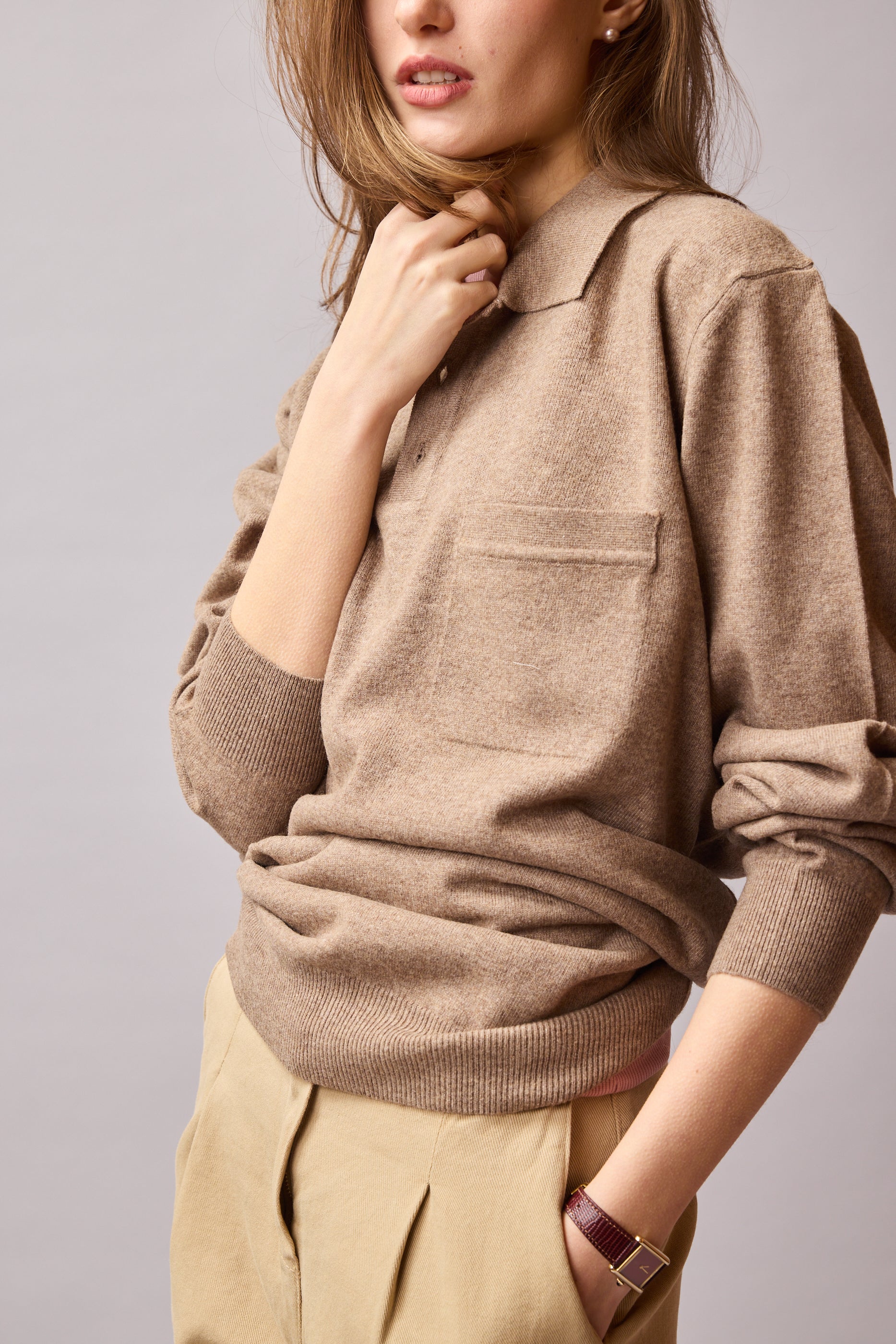 YUN POLO YAKA UNISEX KAZAK VIZON