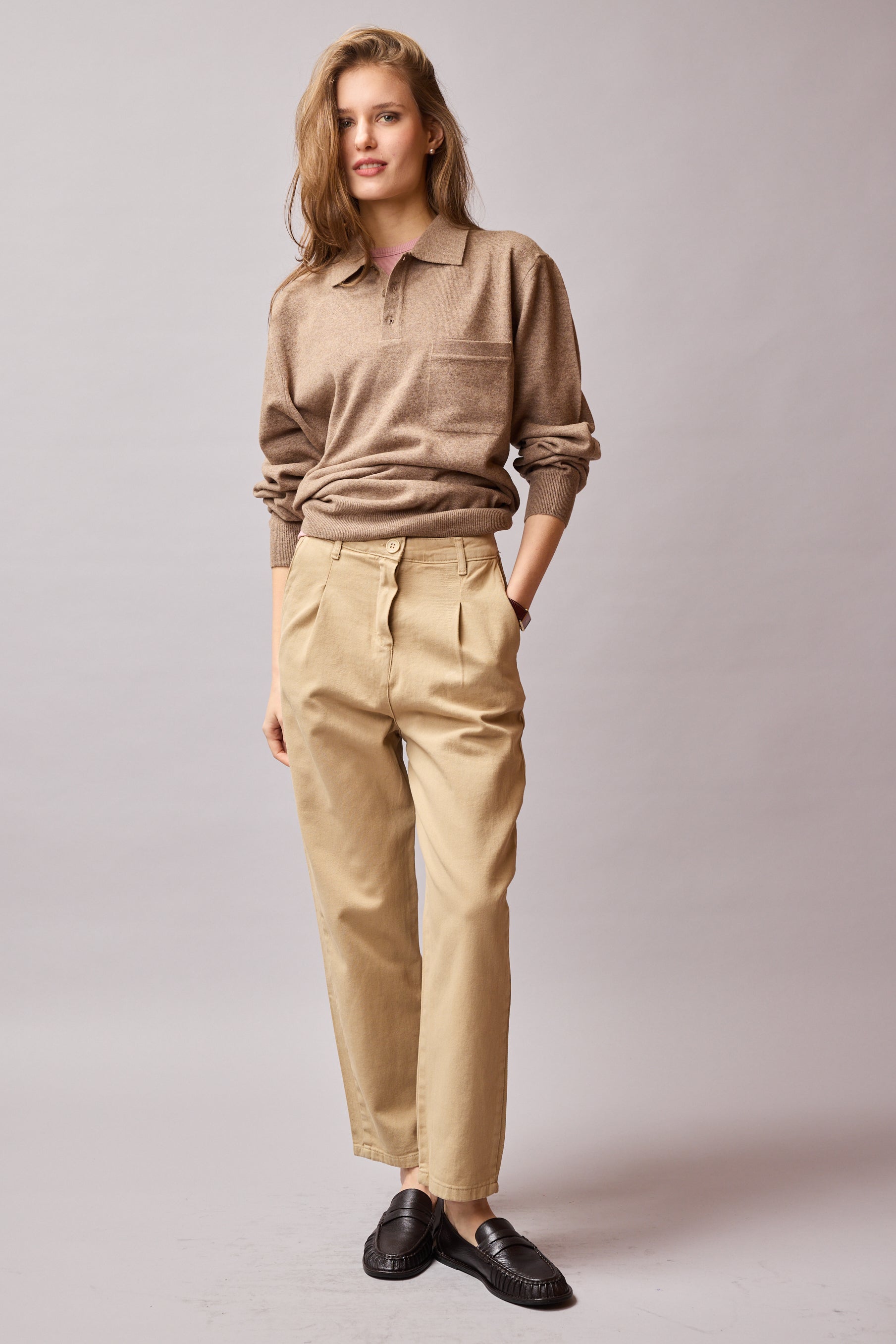 YUN POLO YAKA UNISEX KAZAK VIZON