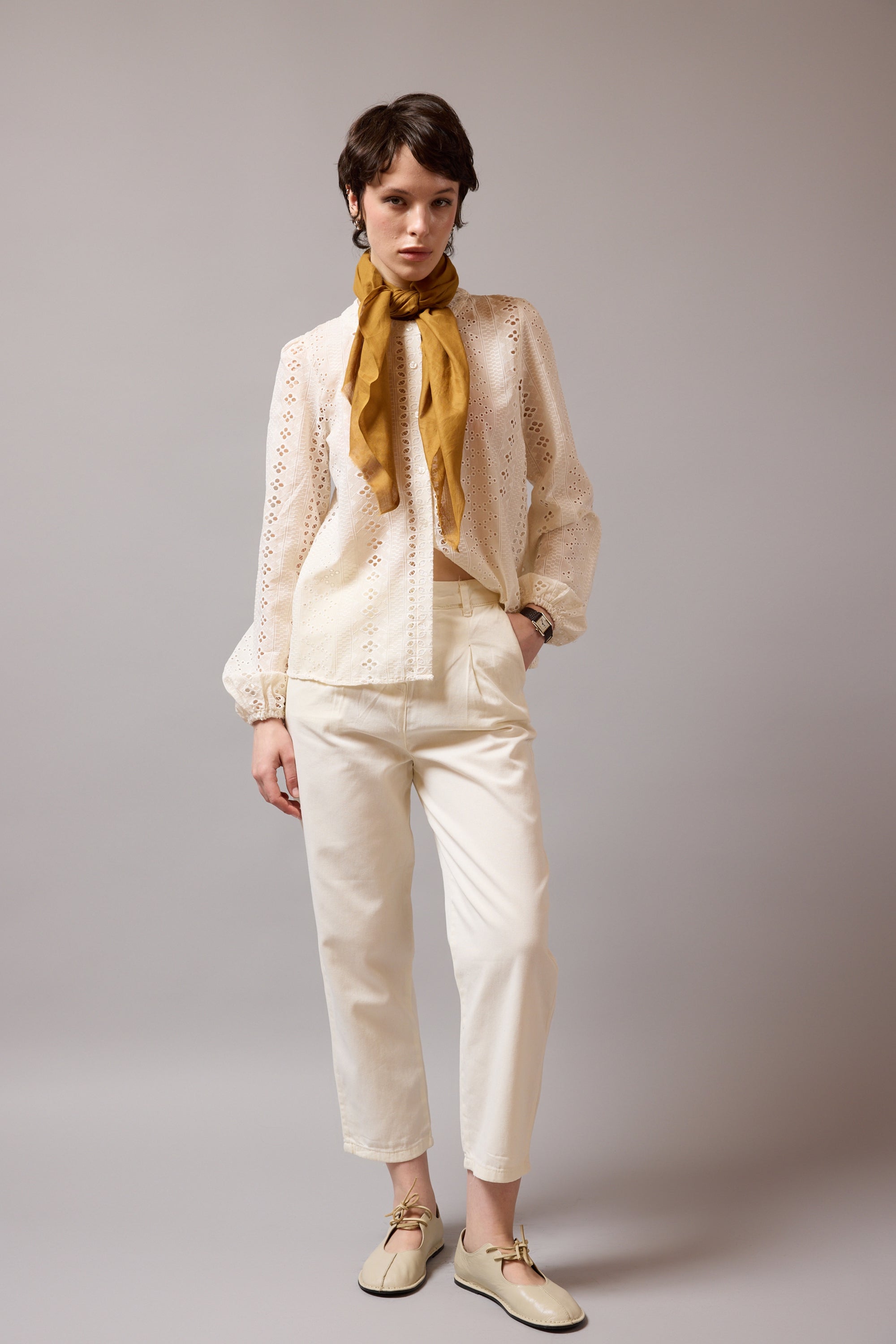 NUDE ORGANİK PAMUK HANDMADE KARE FULAR