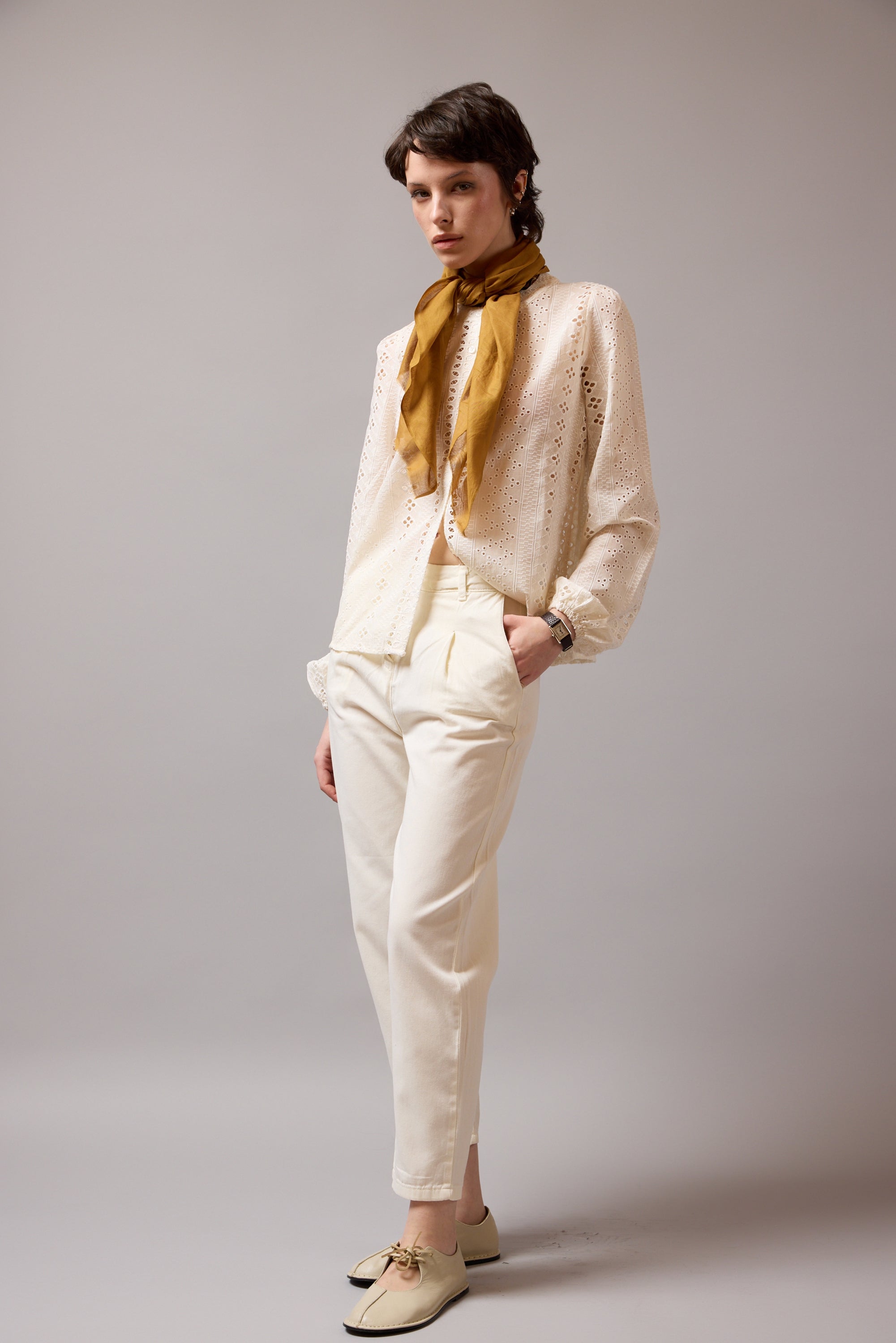 NUDE ORGANİK PAMUK HANDMADE KARE FULAR