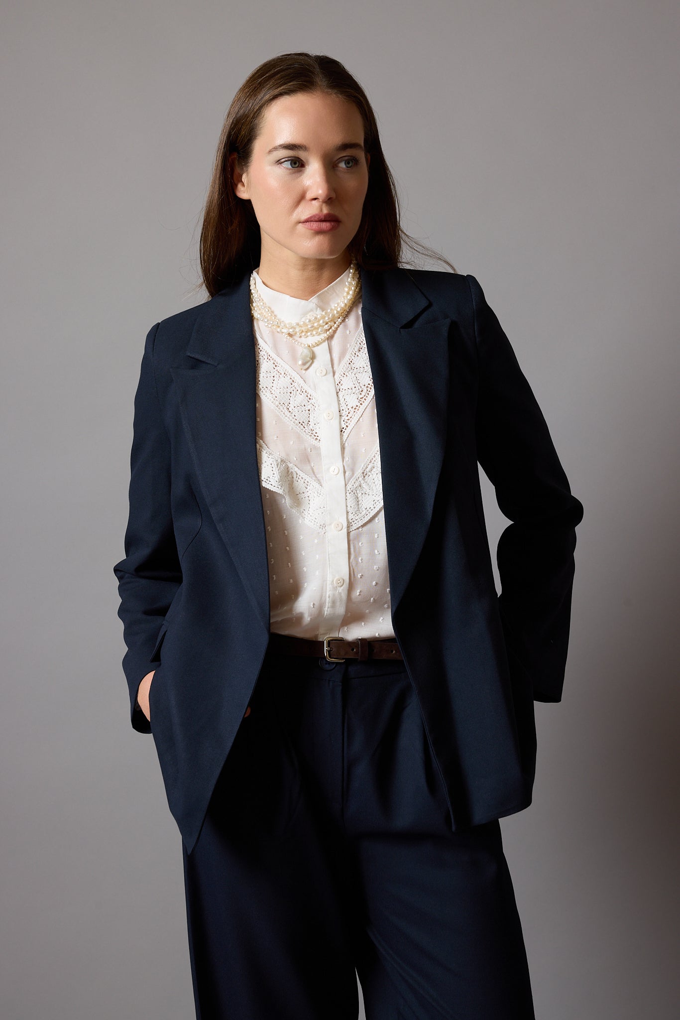 KLASİK KESIM BLAZER CEKET LACİVERT