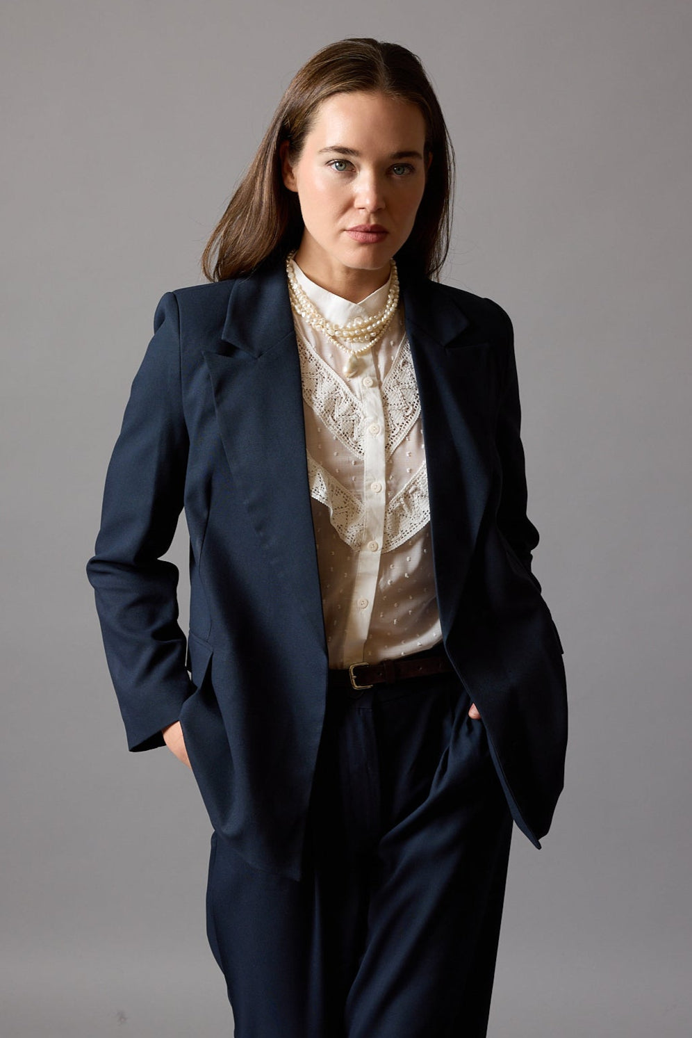 KLASİK KESIM BLAZER CEKET LACİVERT
