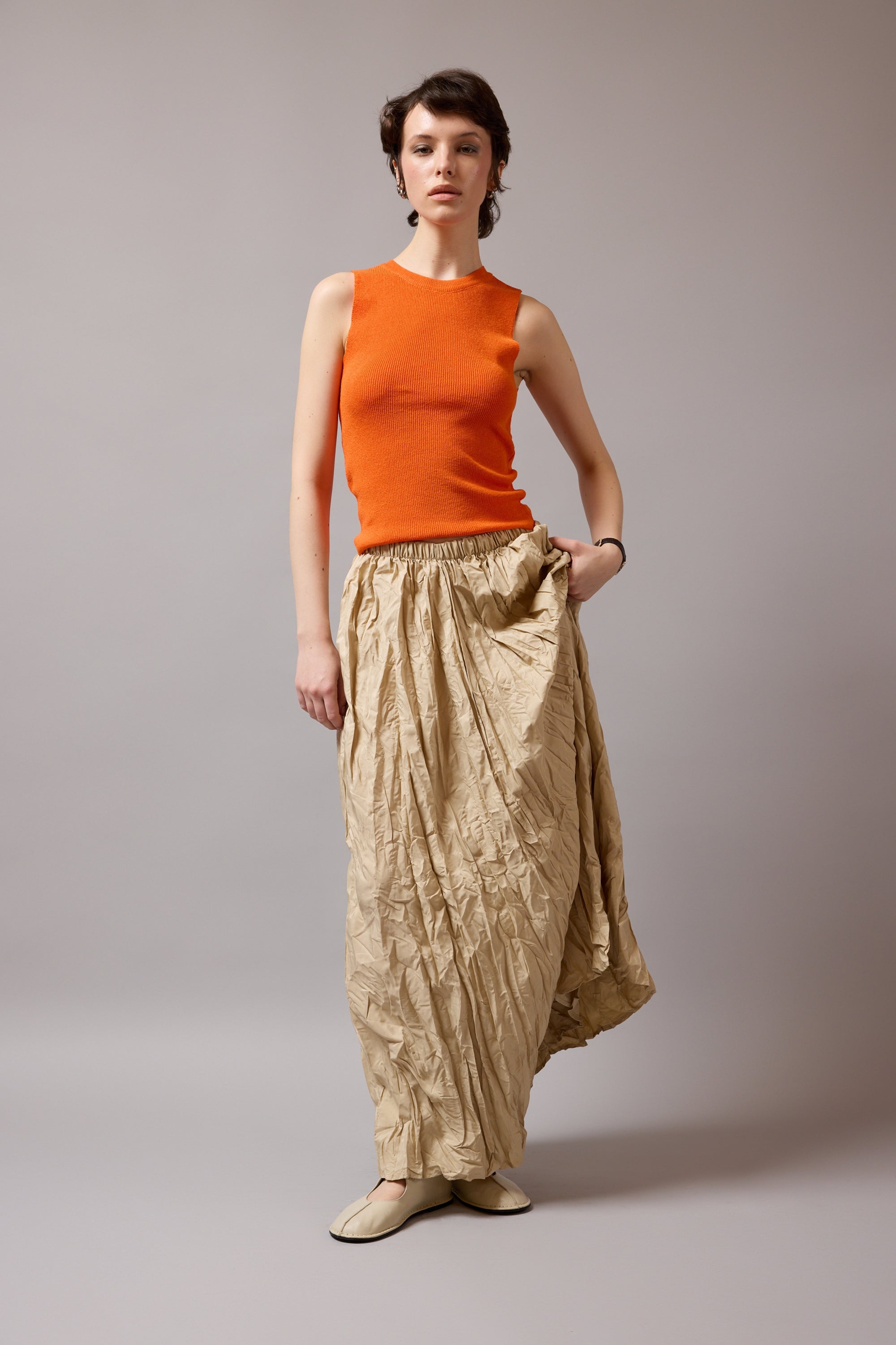 KOLSUZ DOKUMA TRIKO ORANGE