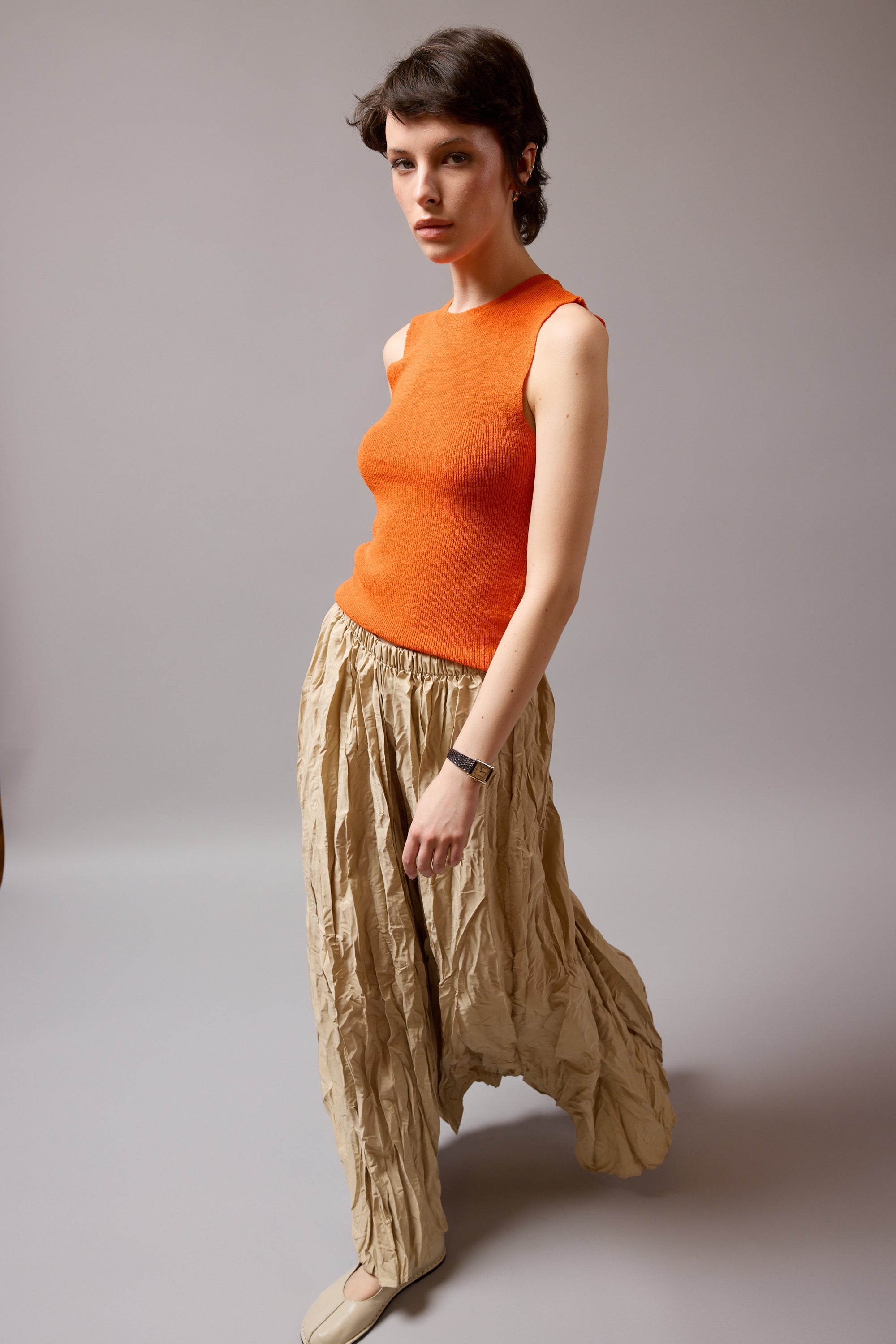 KOLSUZ DOKUMA TRIKO ORANGE