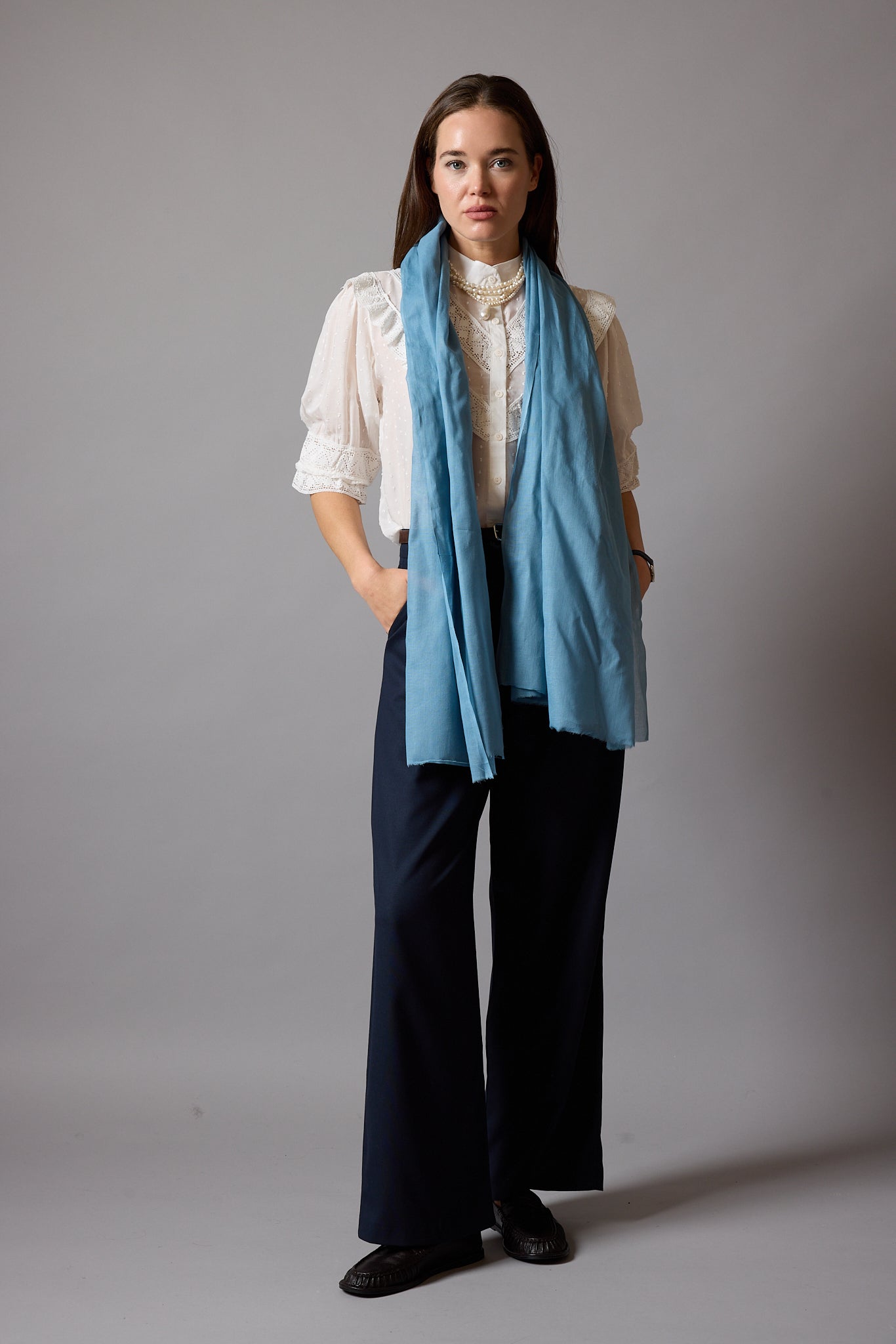 CLOUD BLUE ORGANIK PAMUK HANDMADE SAL