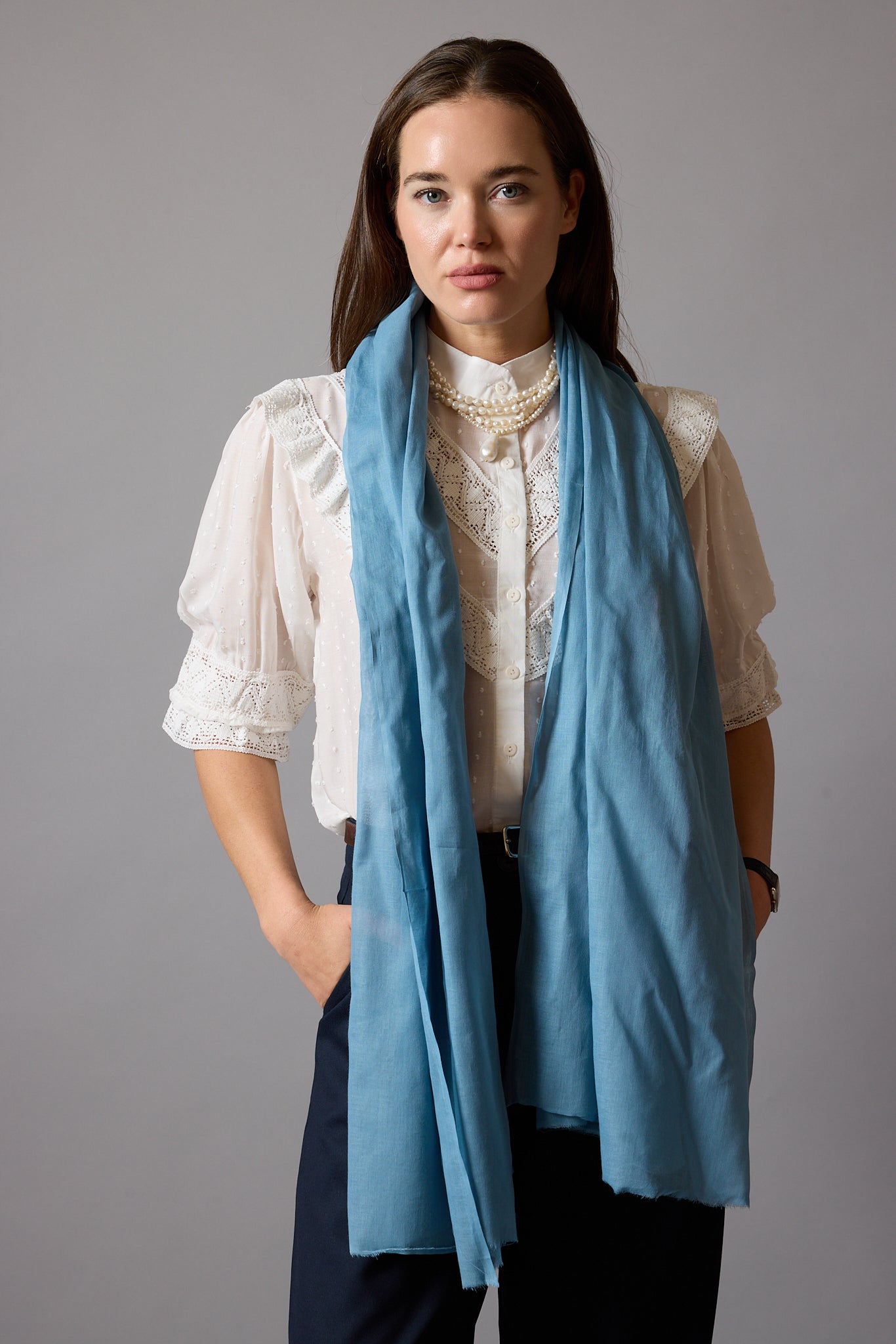 CLOUD BLUE ORGANIK PAMUK HANDMADE SAL