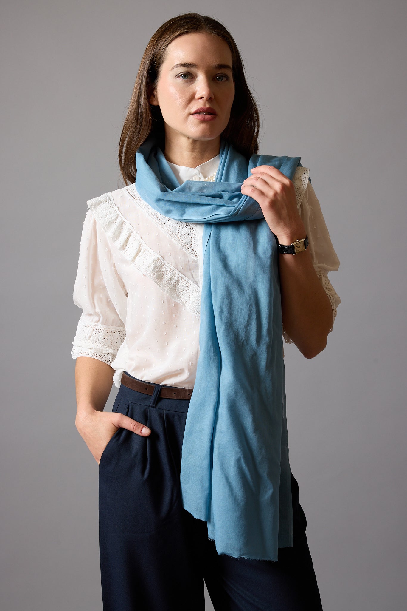 CLOUD BLUE ORGANIK PAMUK HANDMADE SAL