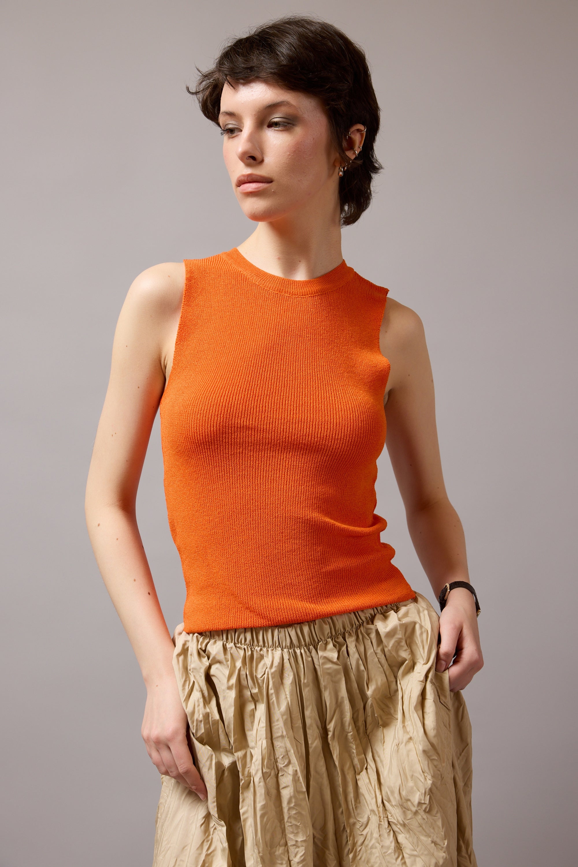 KOLSUZ DOKUMA TRIKO ORANGE