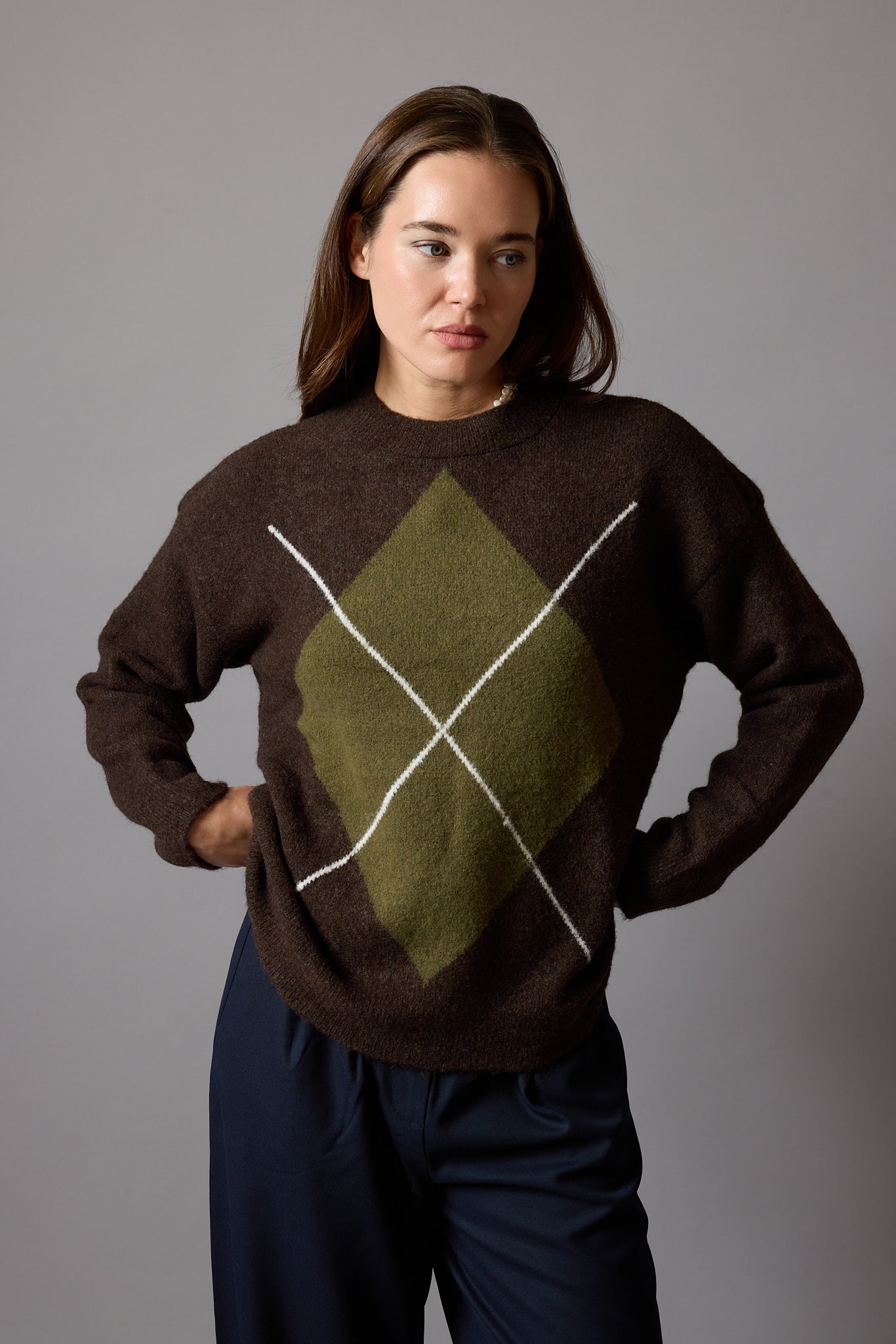 OVERSIZE CREW NECK SWEATER CREAM
