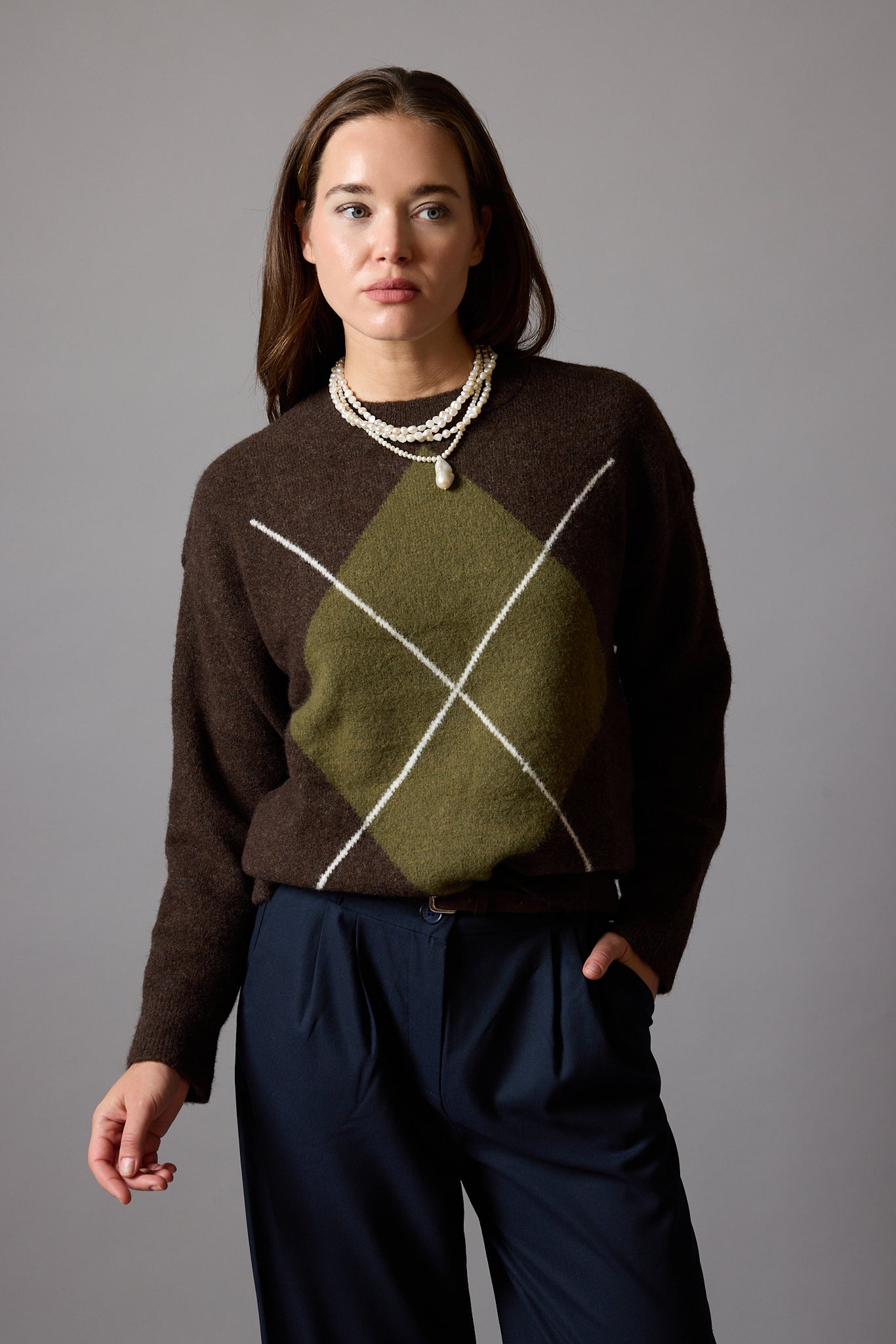 OVERSIZE CREW NECK SWEATER CREAM