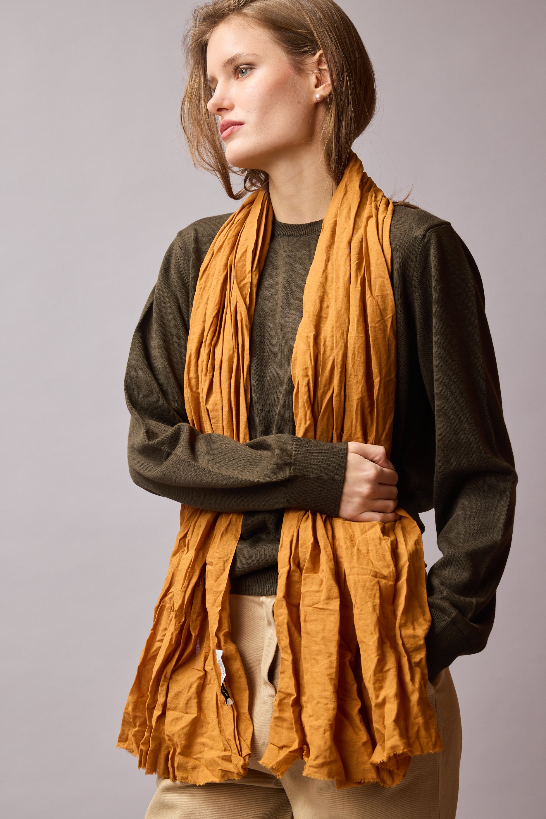 Honey Mustard Organic Cotton Handmade Shawl