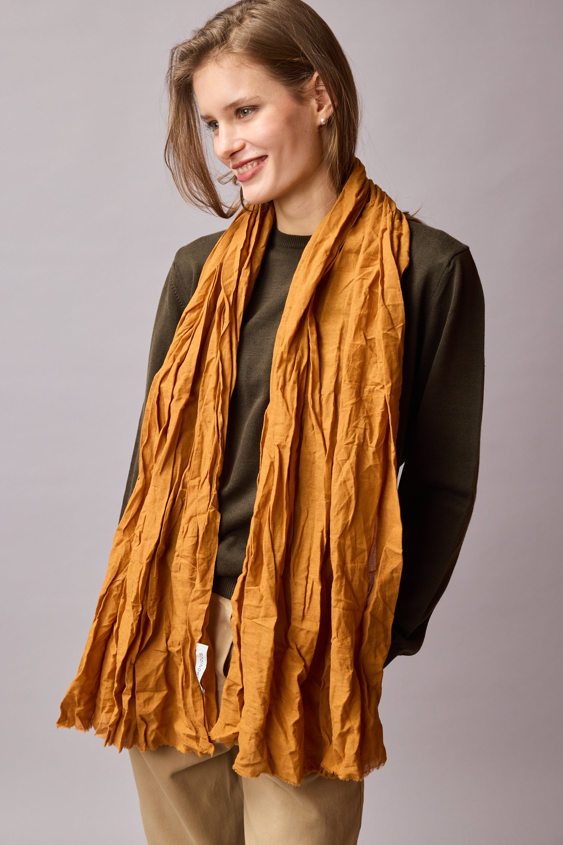 Honey Mustard Organic Cotton Handmade Shawl