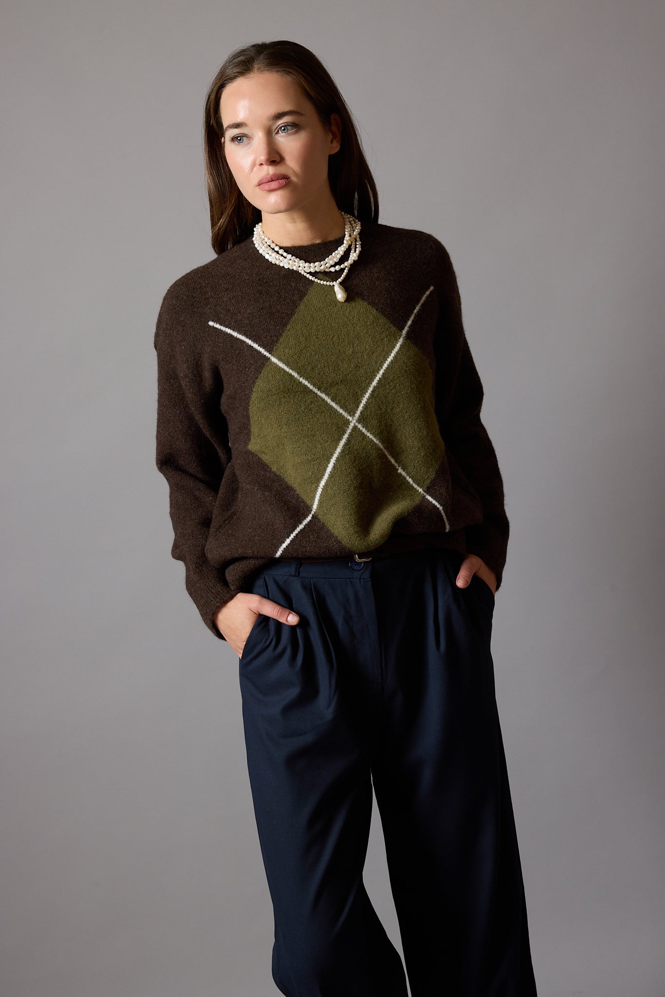 OVERSIZE CREW NECK SWEATER CREAM