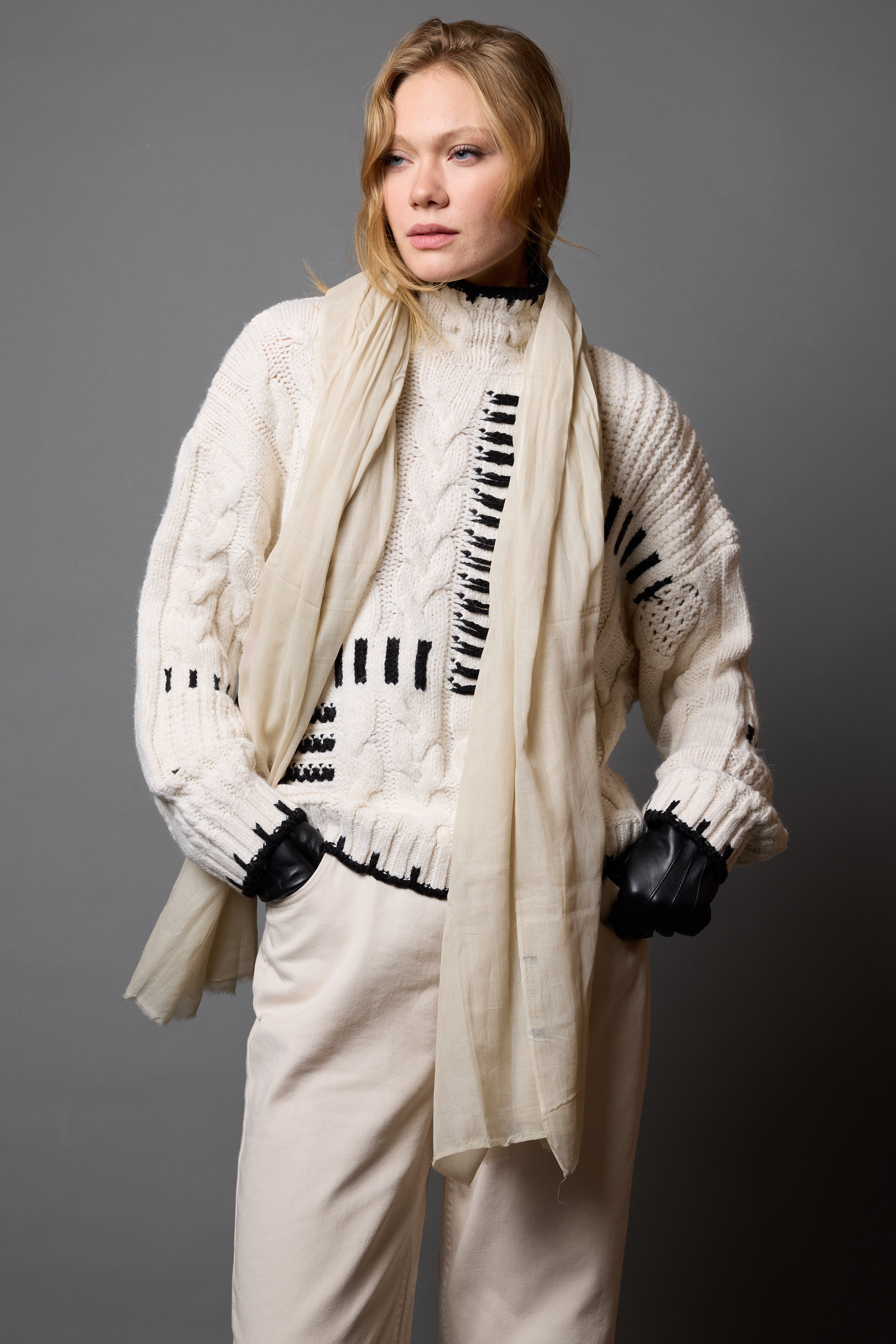 Marble Organik Pamuk Handmade Sal