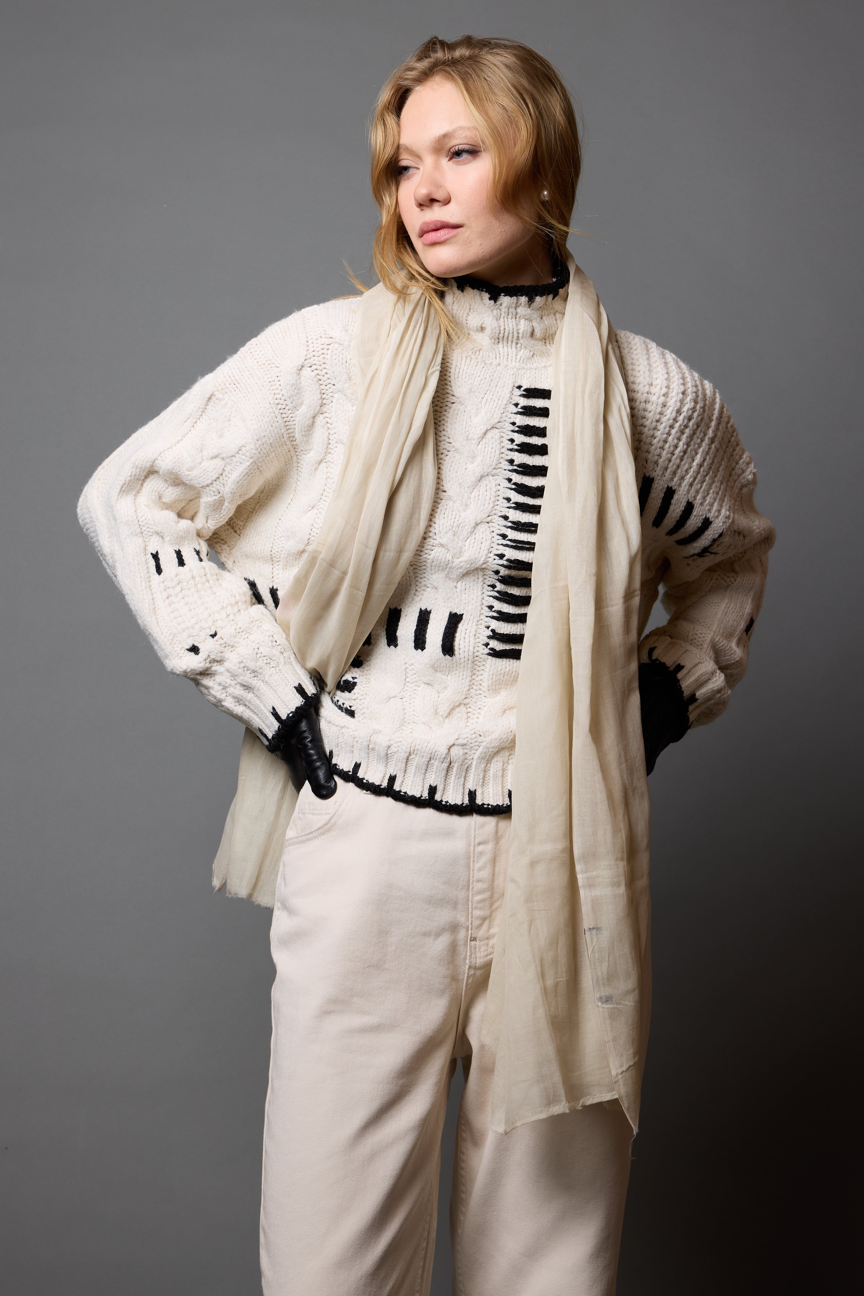 Marble Organik Pamuk Handmade Sal