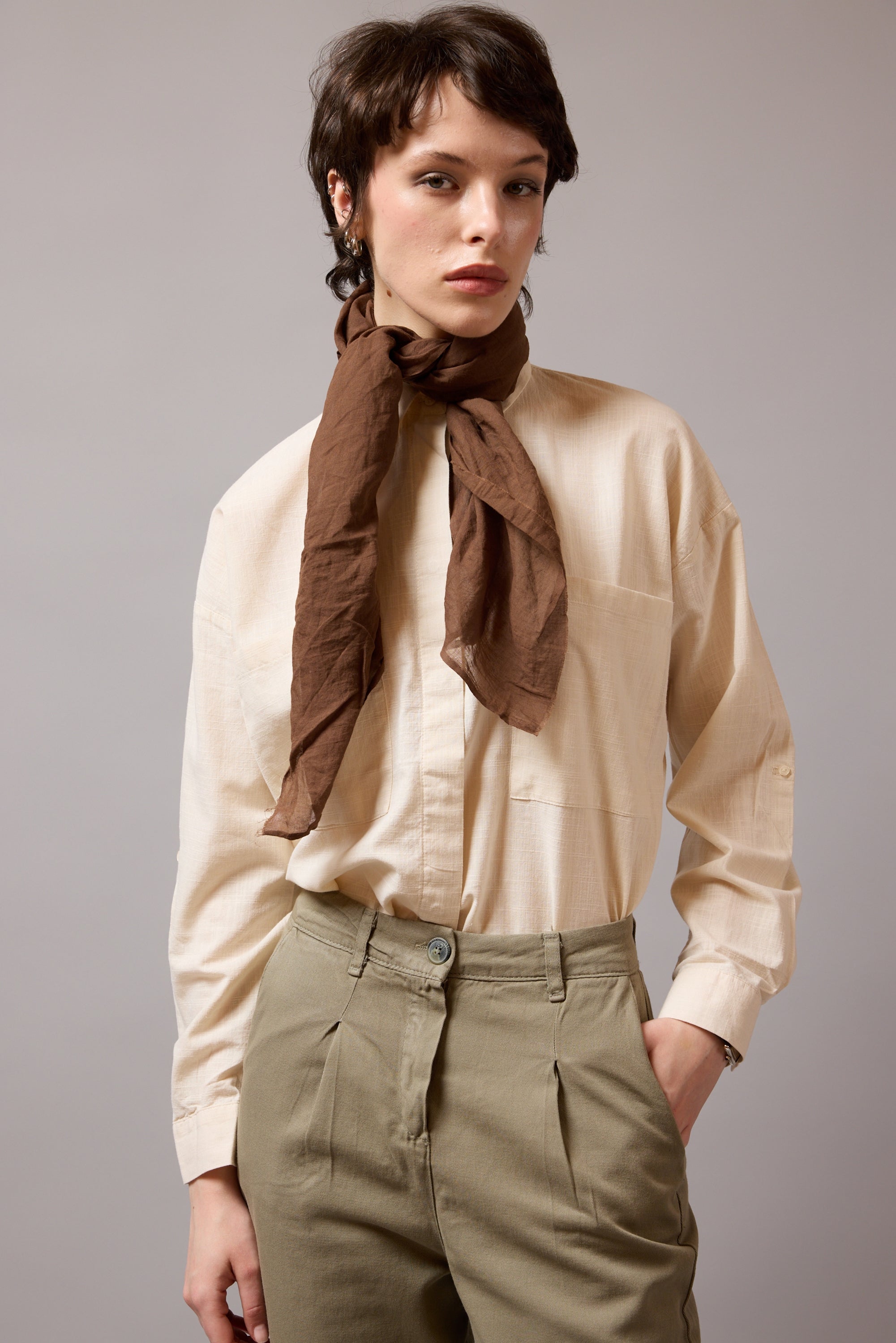 Autumn Coffee Organik Pamuk Handmade Kare Fular