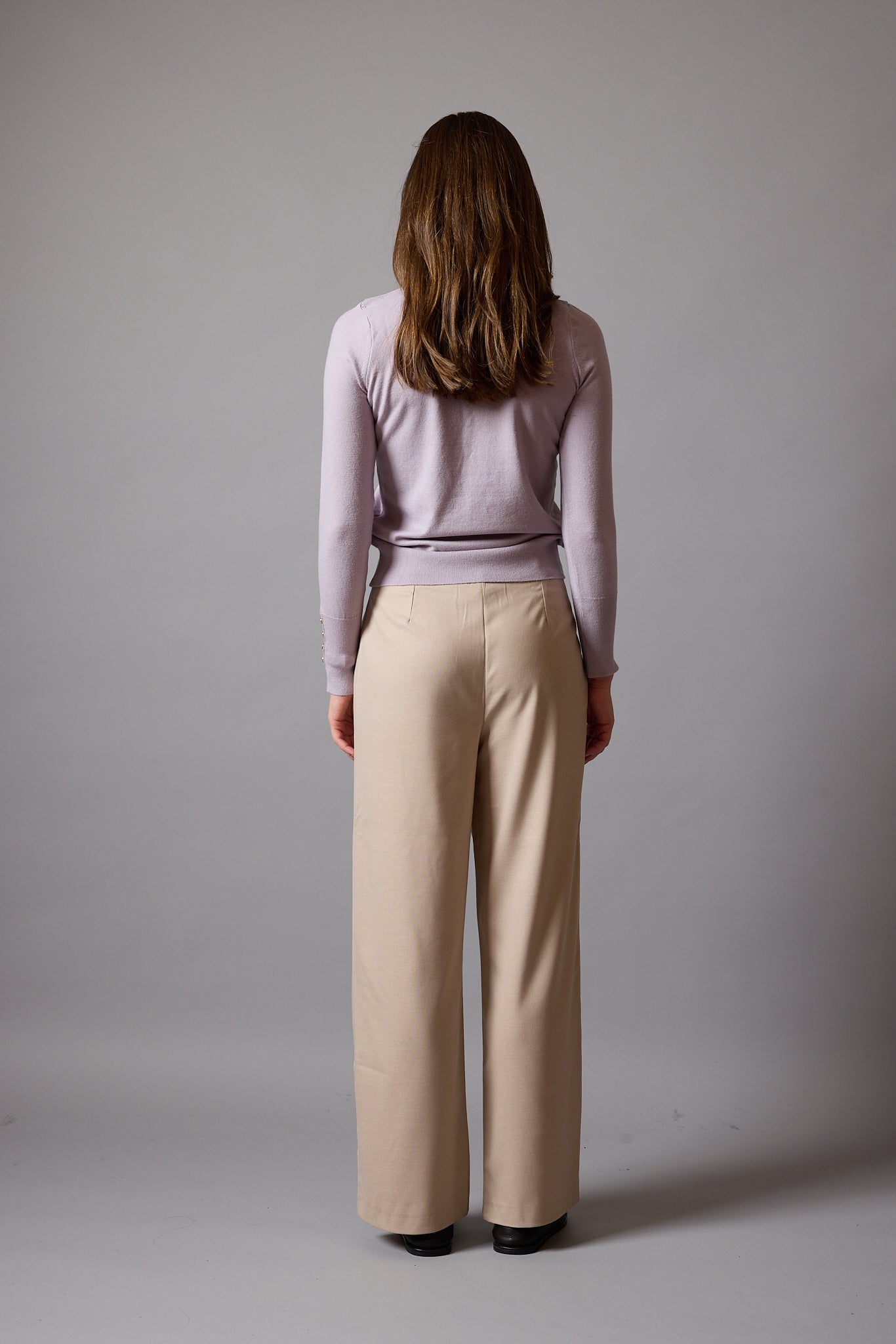 DOUBLE PLEATED PALAZZO TROUSERS BEIGE