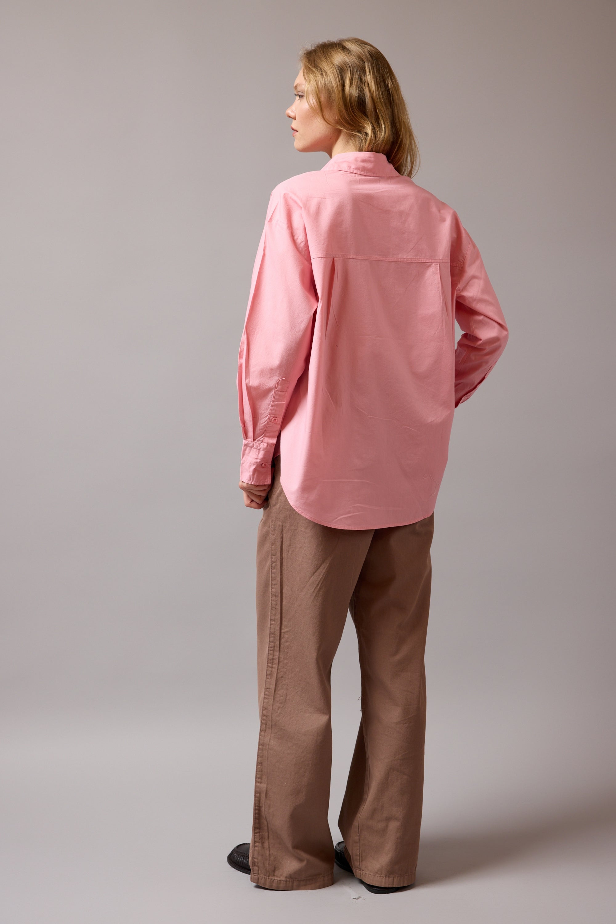 CLASSIC COLLAR OVERSIZE POPLIN SHIRT PINK