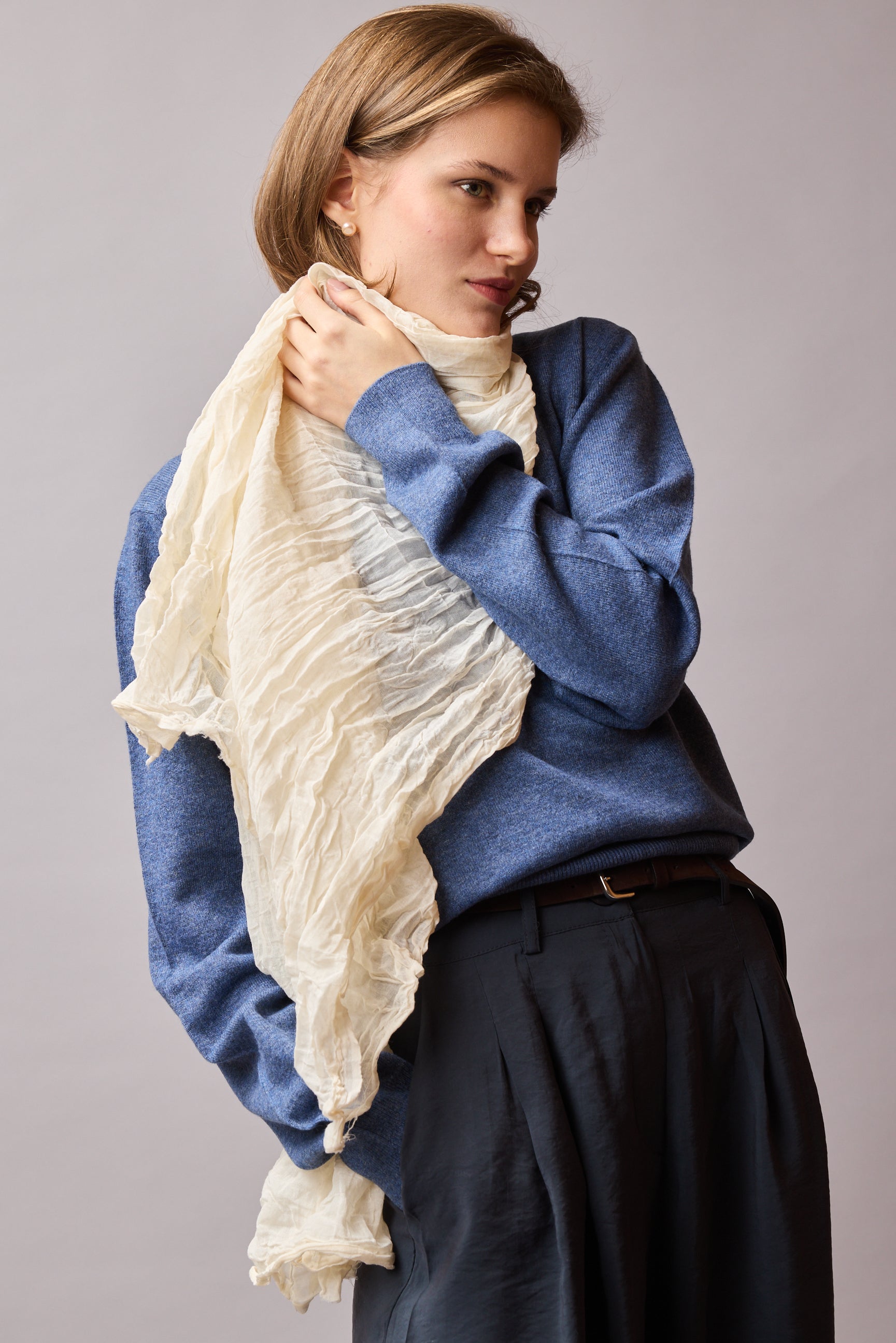 Marble Organik Pamuk Handmade Sal