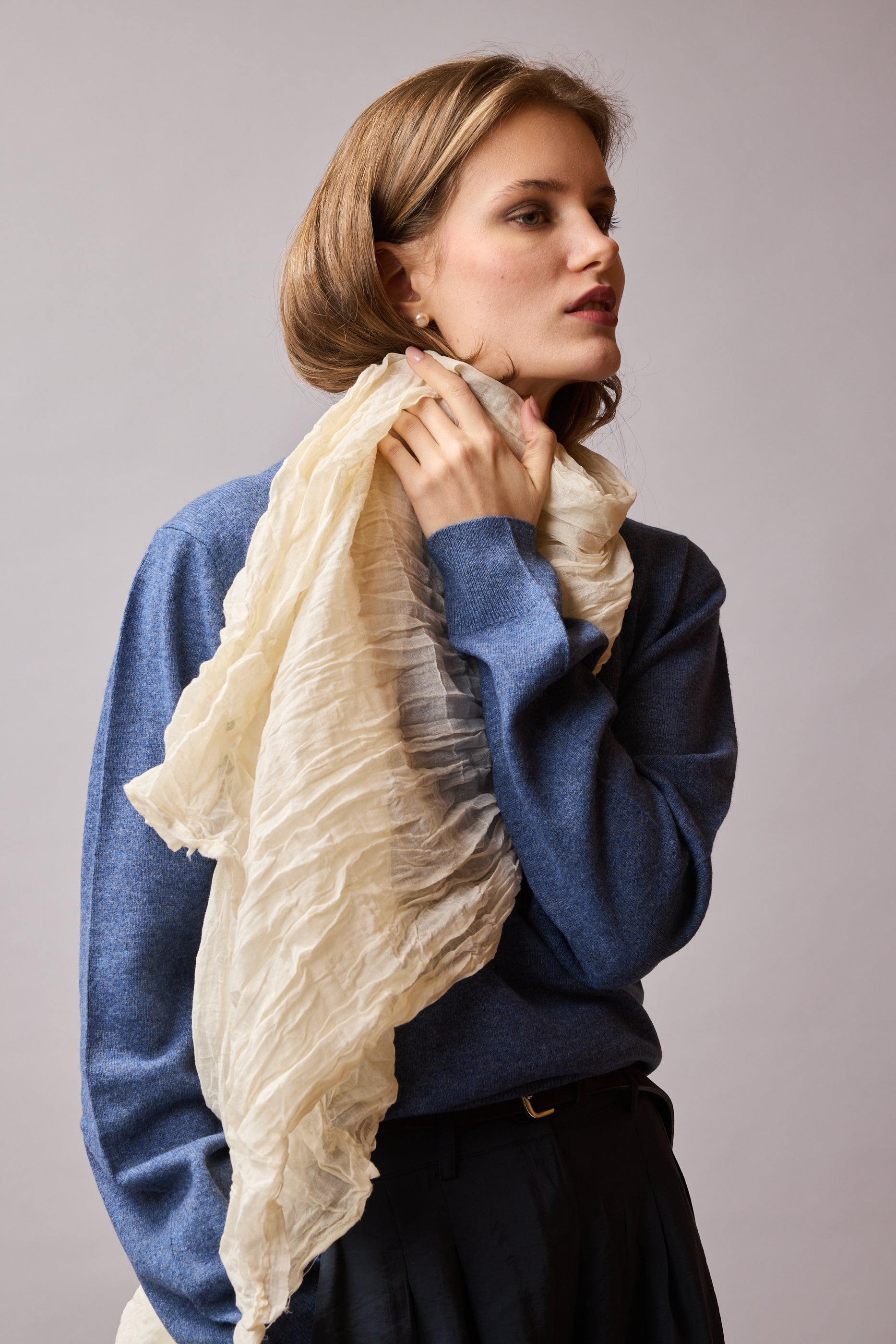 Marble Organik Pamuk Handmade Sal