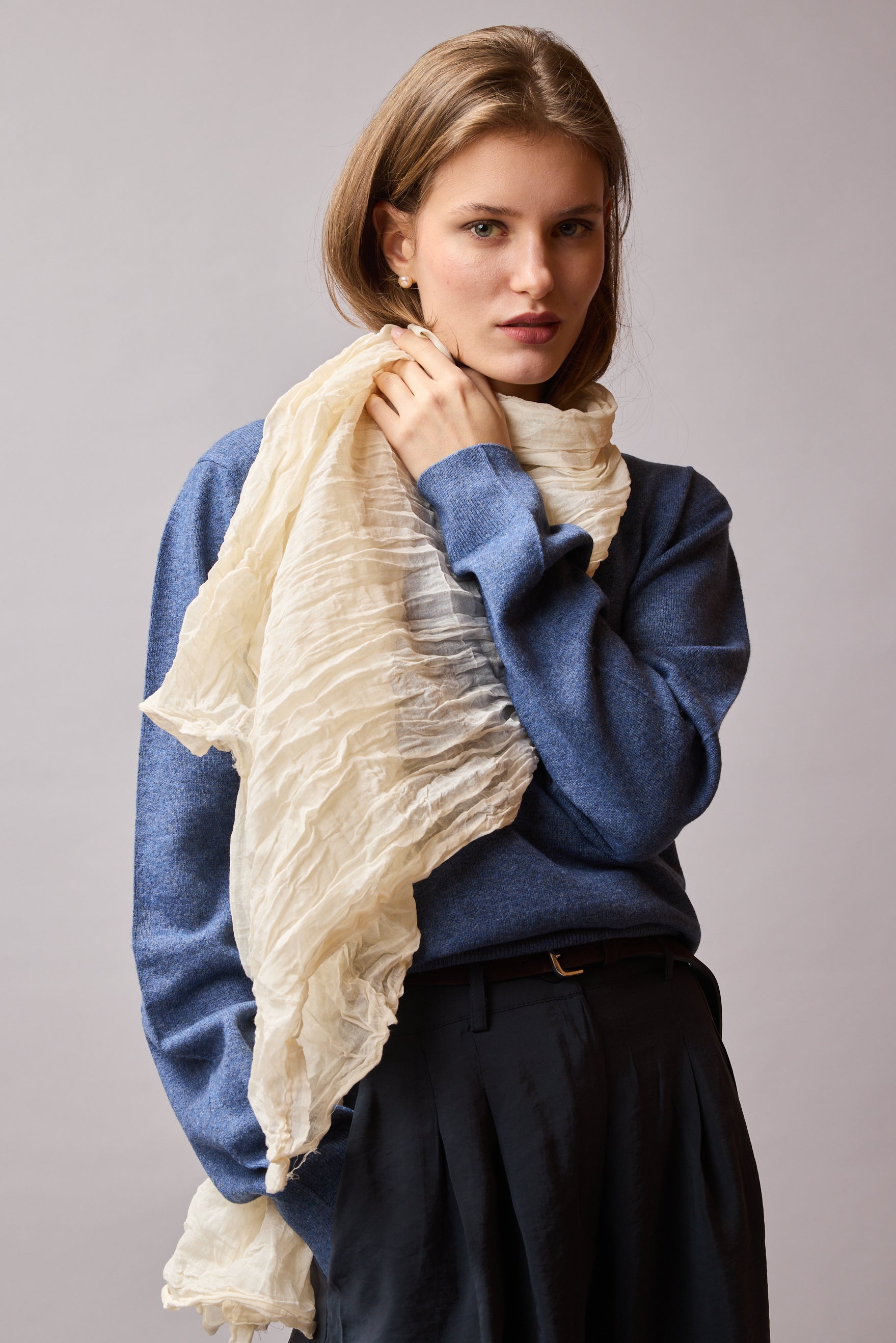 Marble Organik Pamuk Handmade Sal