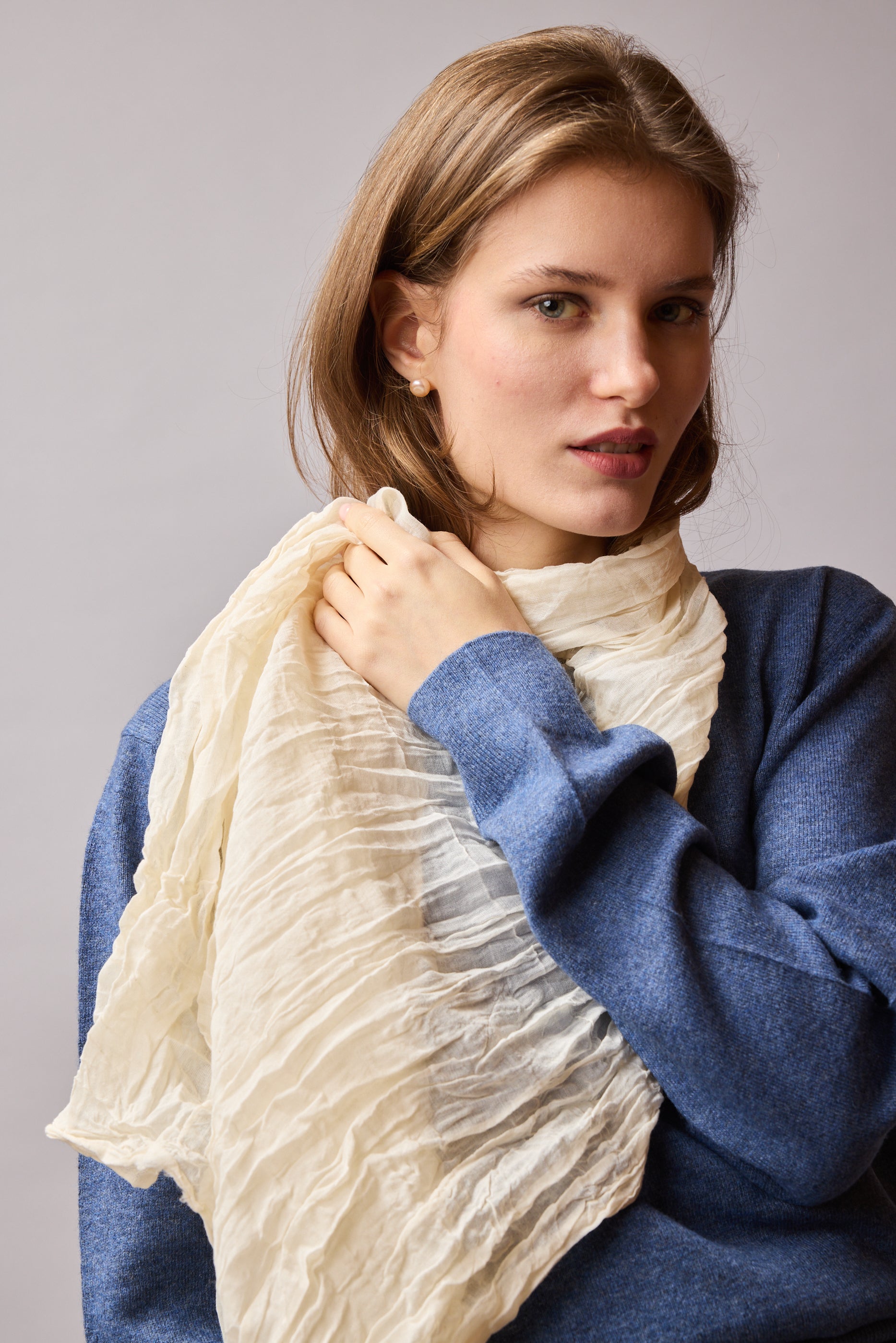 Marble Organik Pamuk Handmade Sal