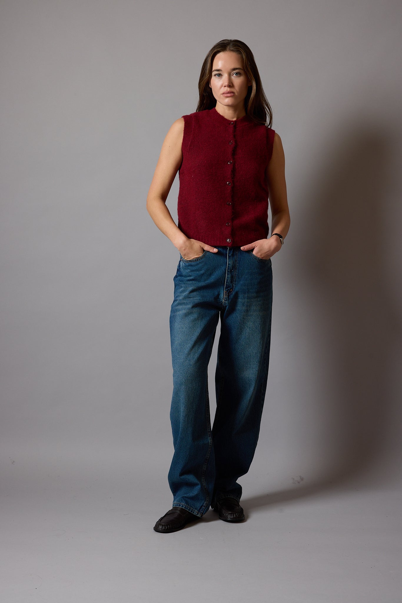 WIDE LEG BALLOON FIT JEAN VINTAGE BLEU